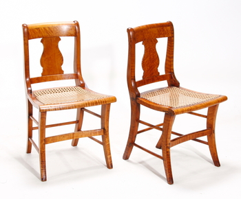 100451. STOLAR, ett par, Karl Johan, provins arbete, 1800-talets mitt.