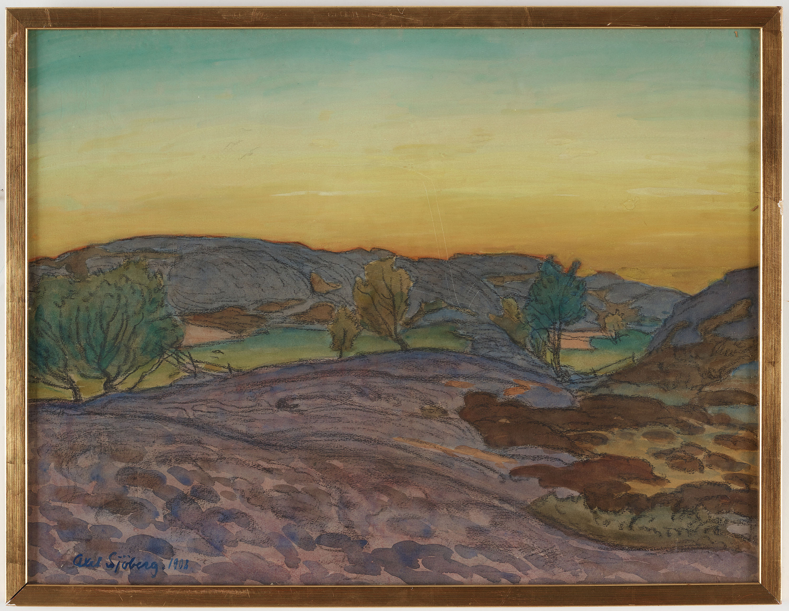 AXEL SJÖBERG, Akvarell, signerad och daterad 1908. Bukowskis