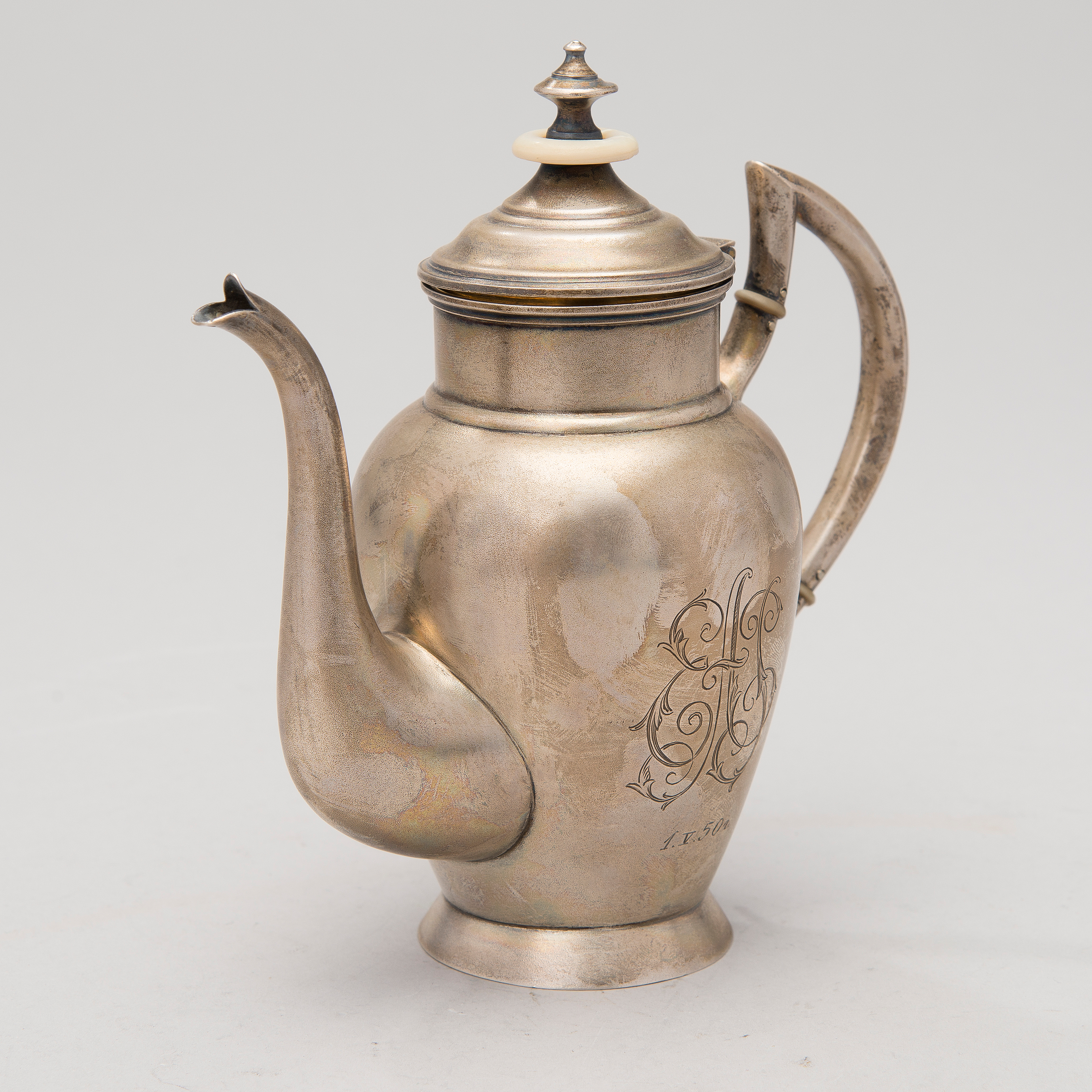 A Russian Silver Coffee Pot, Mark Of Egor Samoschin, Moscow Around