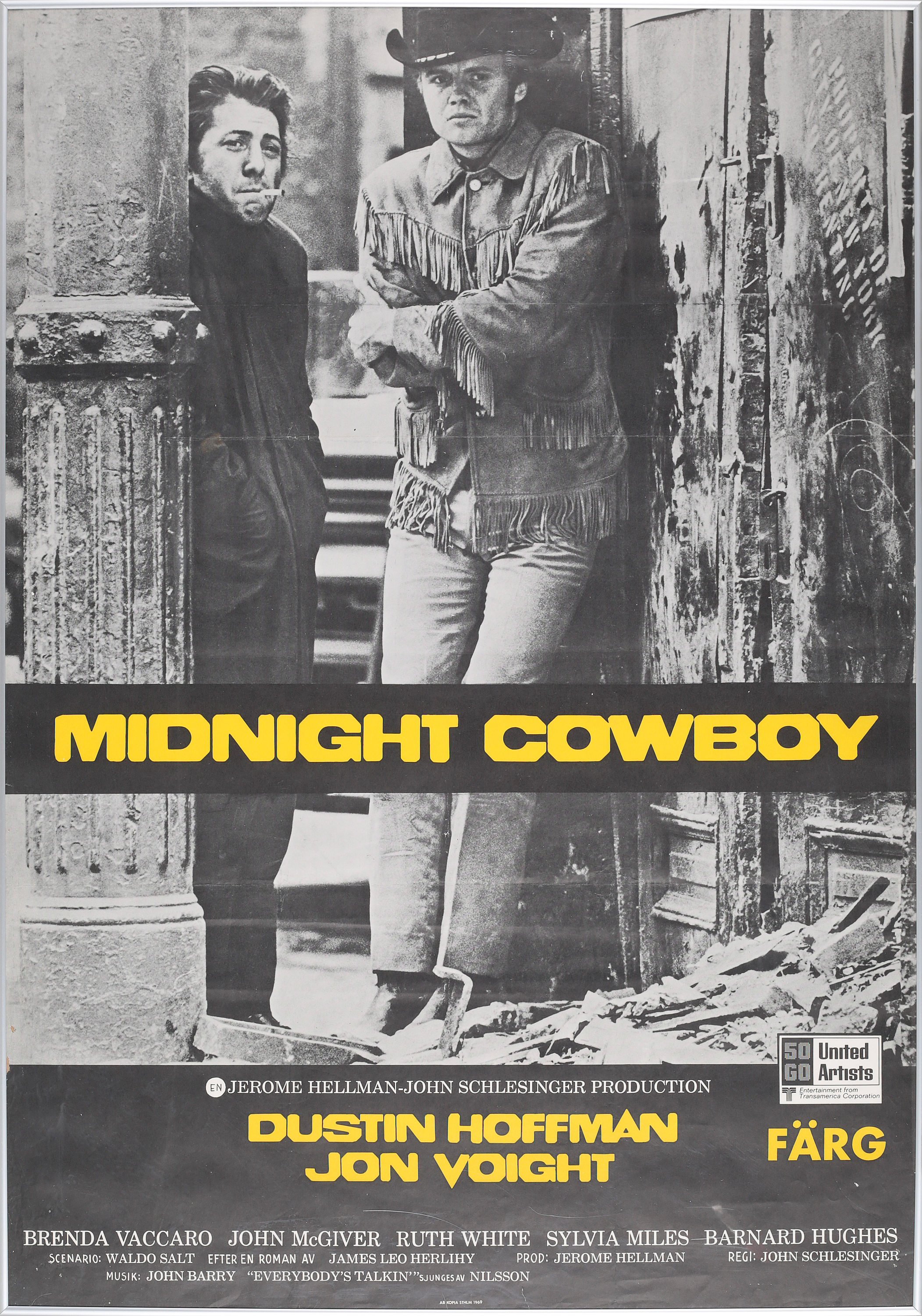 A Movie Poster For Midnight Cowboy 1960 70s Bukowskis