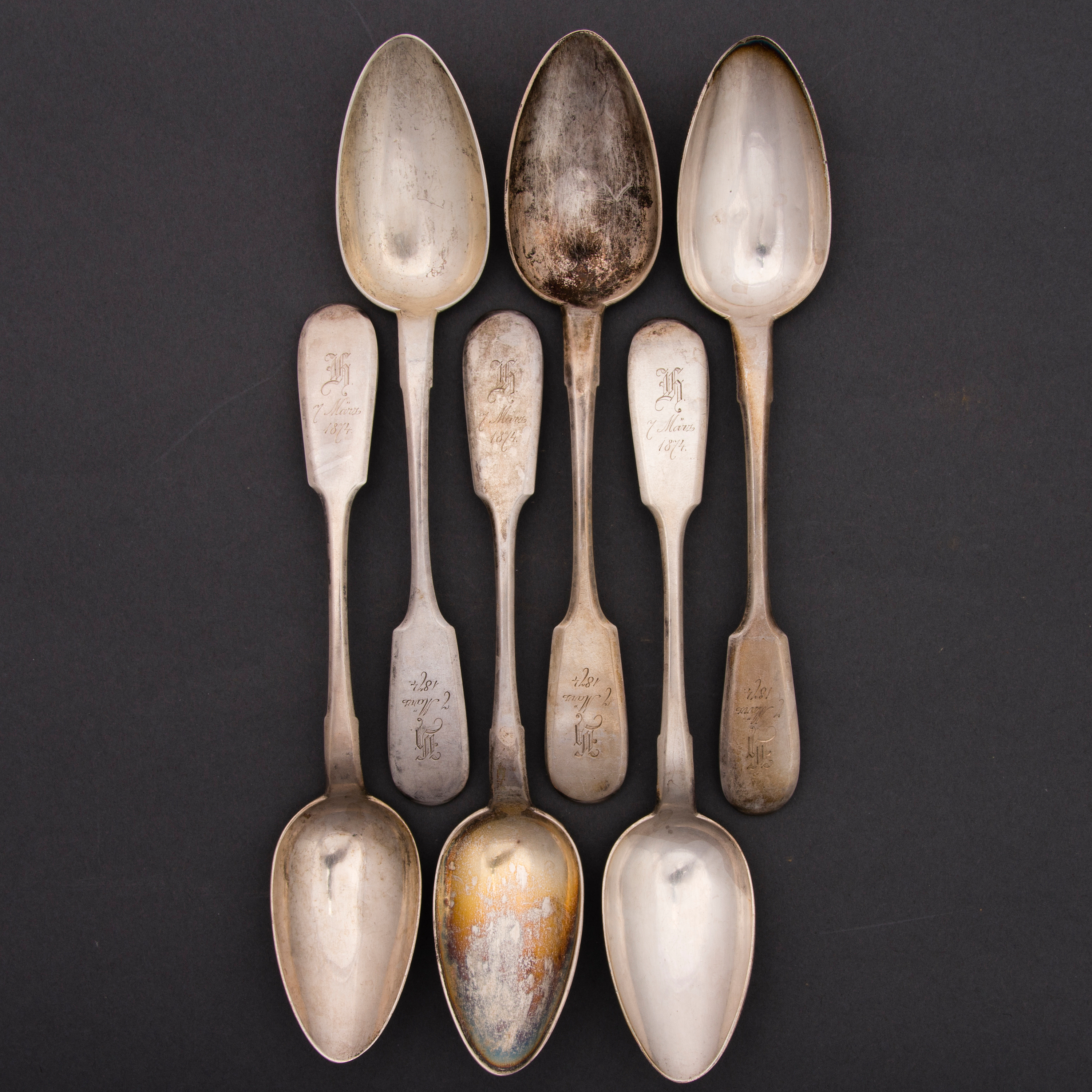 A set of 11 Russian silver spoons, 18741881. Bukowskis