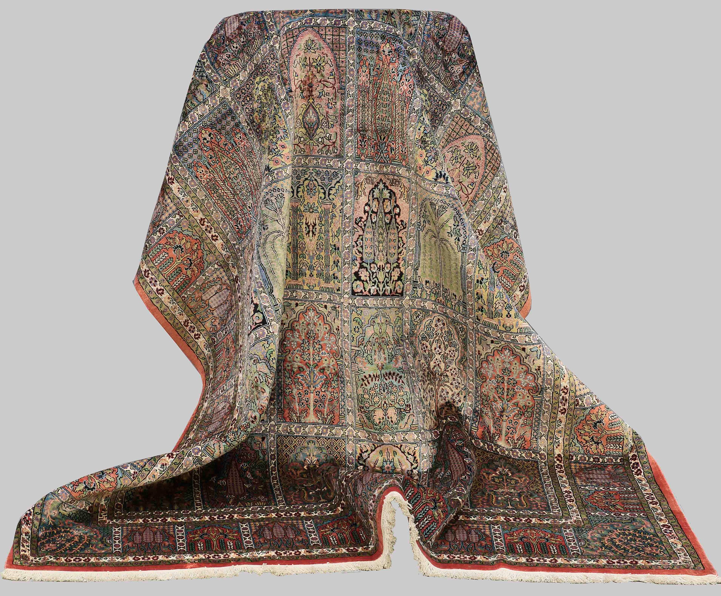 A CARPET, Silk, Kashmir, around 330 x 237 cm. Bukowskis