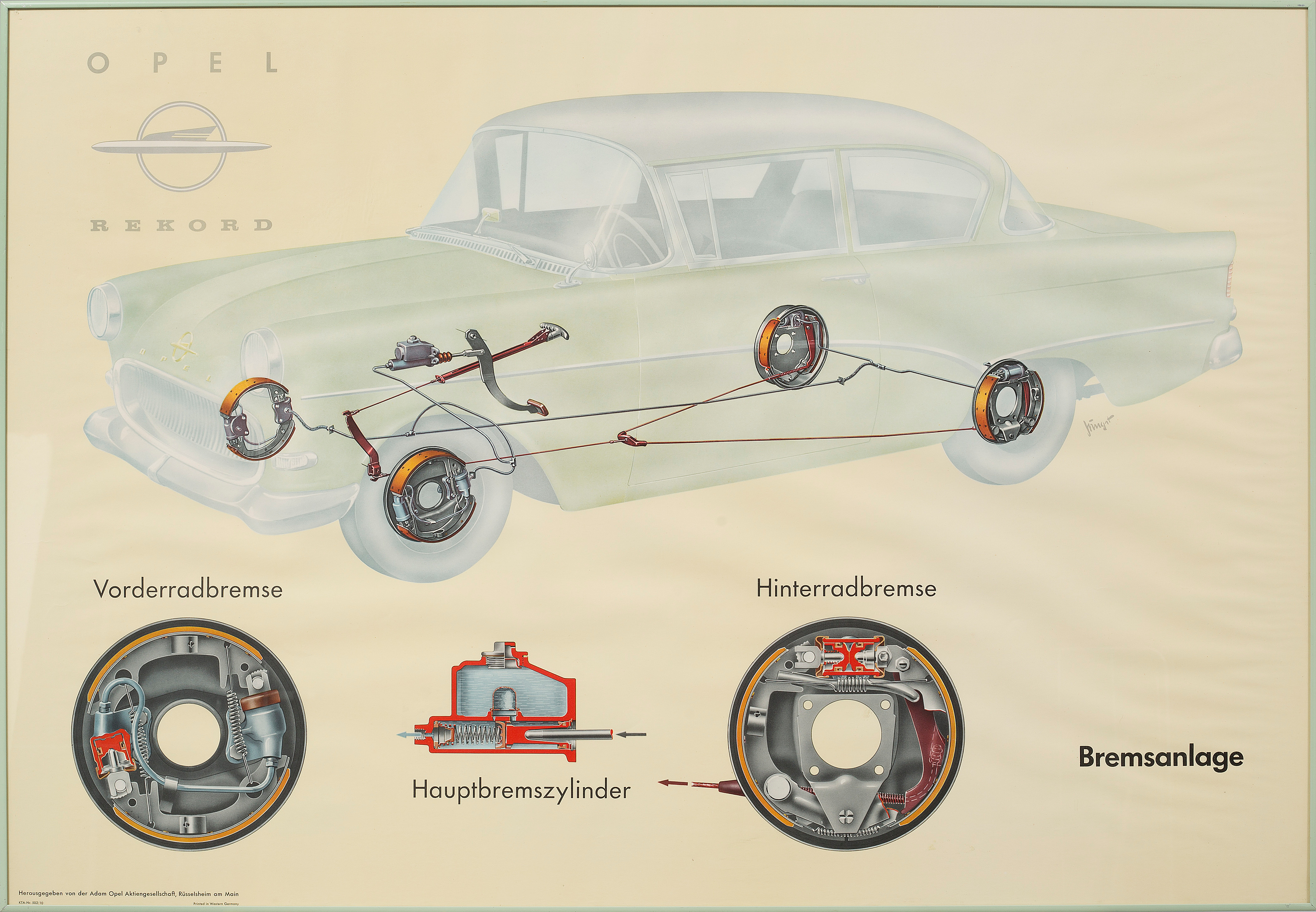 Two Offset Poster For Opel Rekord Second Half Of The th Century Bukowskis