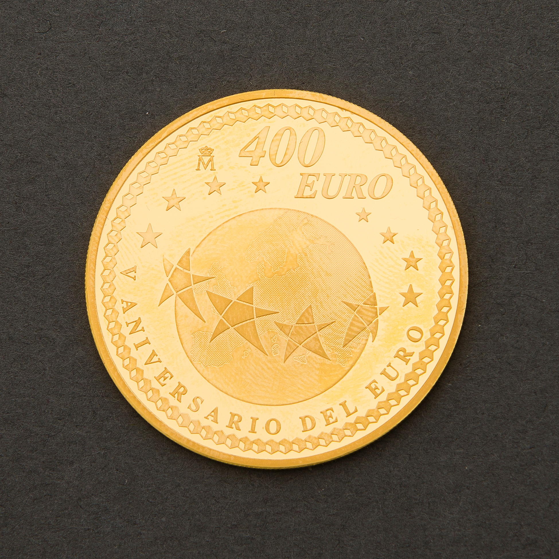 JUBILEUMSMYNT Guld 400 Euro Euro 5th Anniversary 2002 07 Bukowskis jubileumsmynt-guld-400-euro-euro-5th-anniversary-2002-07-bukowskis