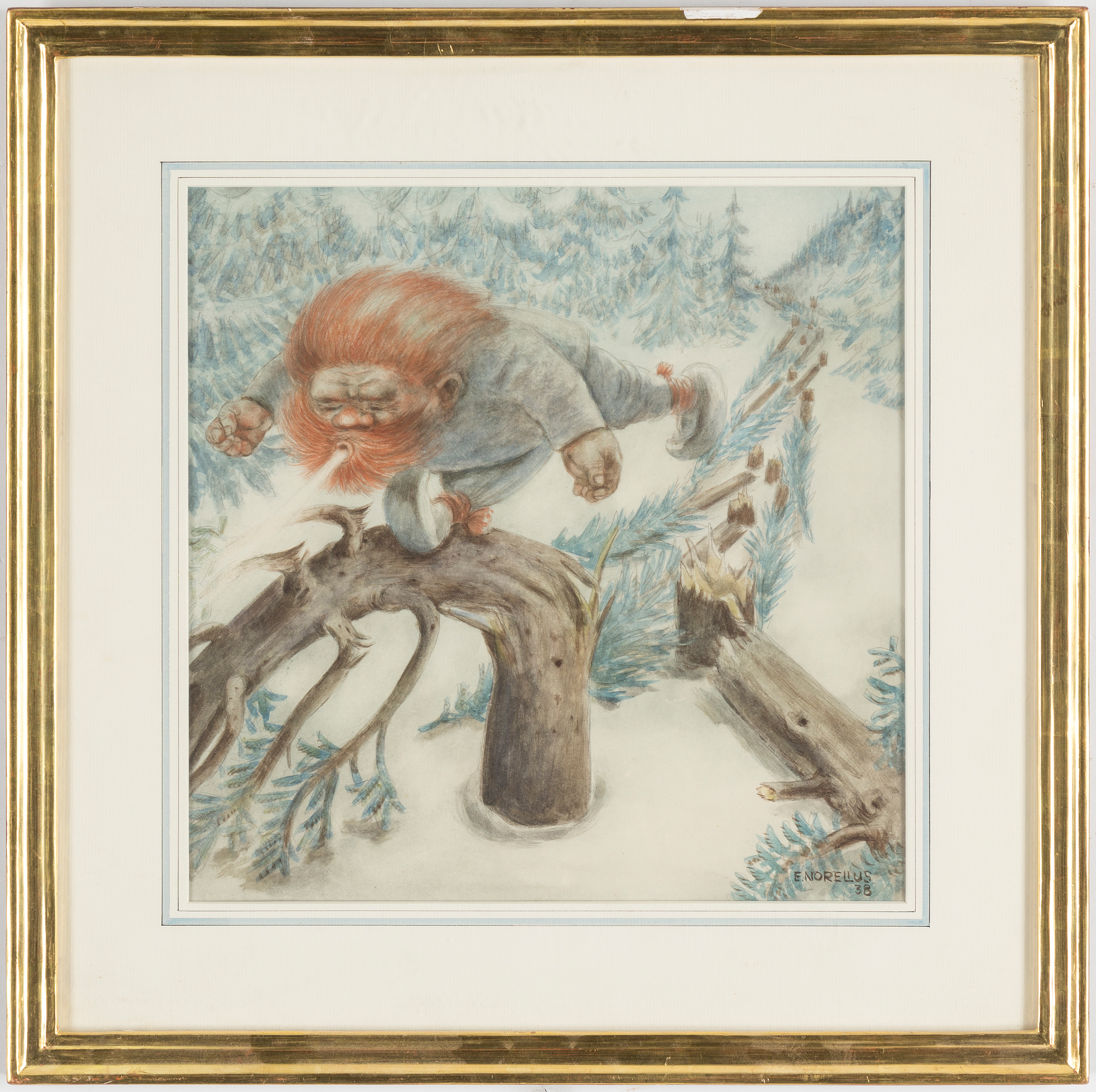 EINAR NORELIUS, akvarell, signerad och daterad -38. - Bukowskis