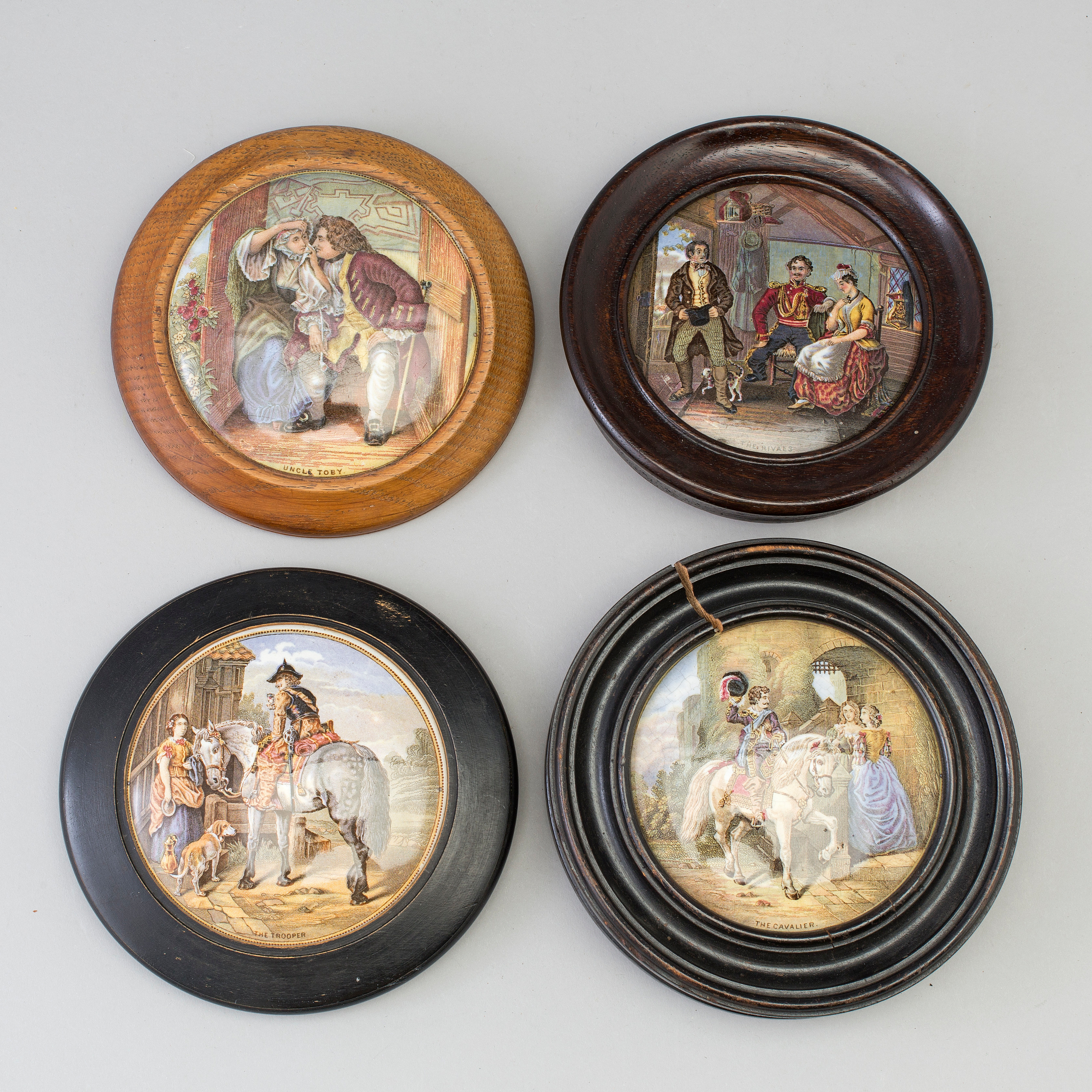 FOUR 19TH CENTURY ENGLISH PORCELAIN POT LIDS. Bukowskis