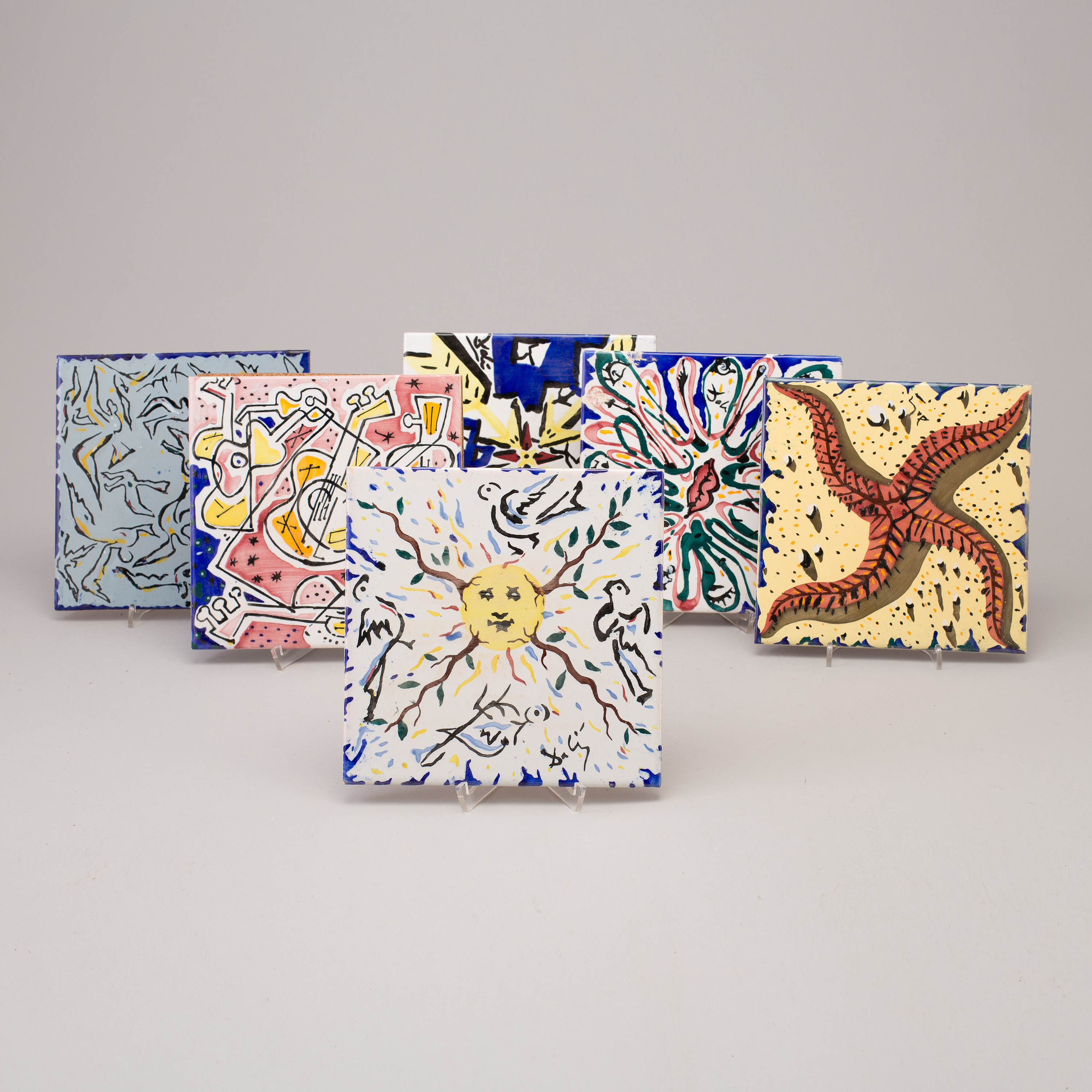 SALVADOR DALÍ, after. Six ceramic tiles, Spain. - Bukowskis SALVADOR DALÍ, after. Six ceramic tiles, Spain. - Bukowskis