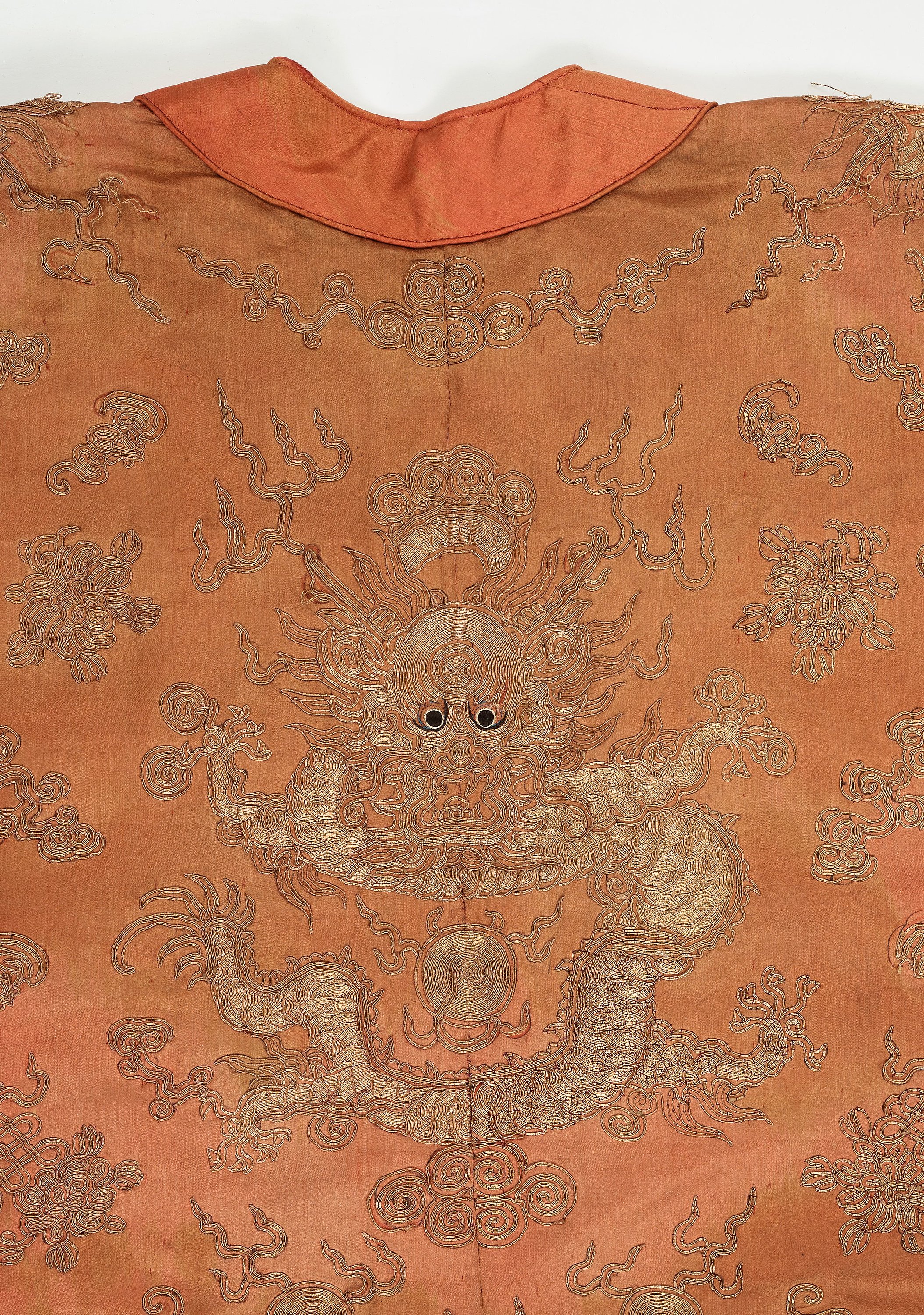A Chinese Robe, embroidered silk, height 131 cm, late Qing dynasty
