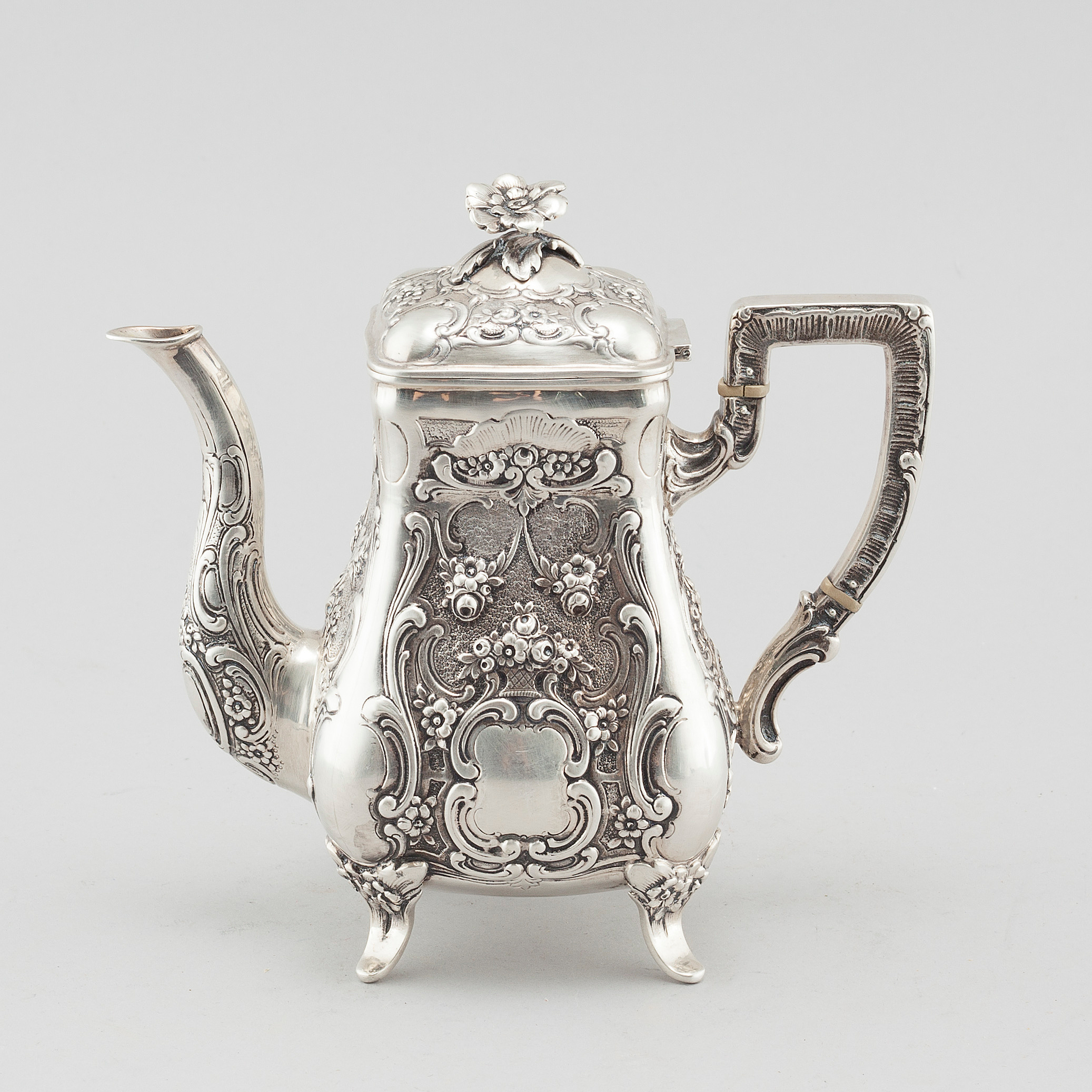 A 20th century silver coffee pot, Germany with swedish import markings