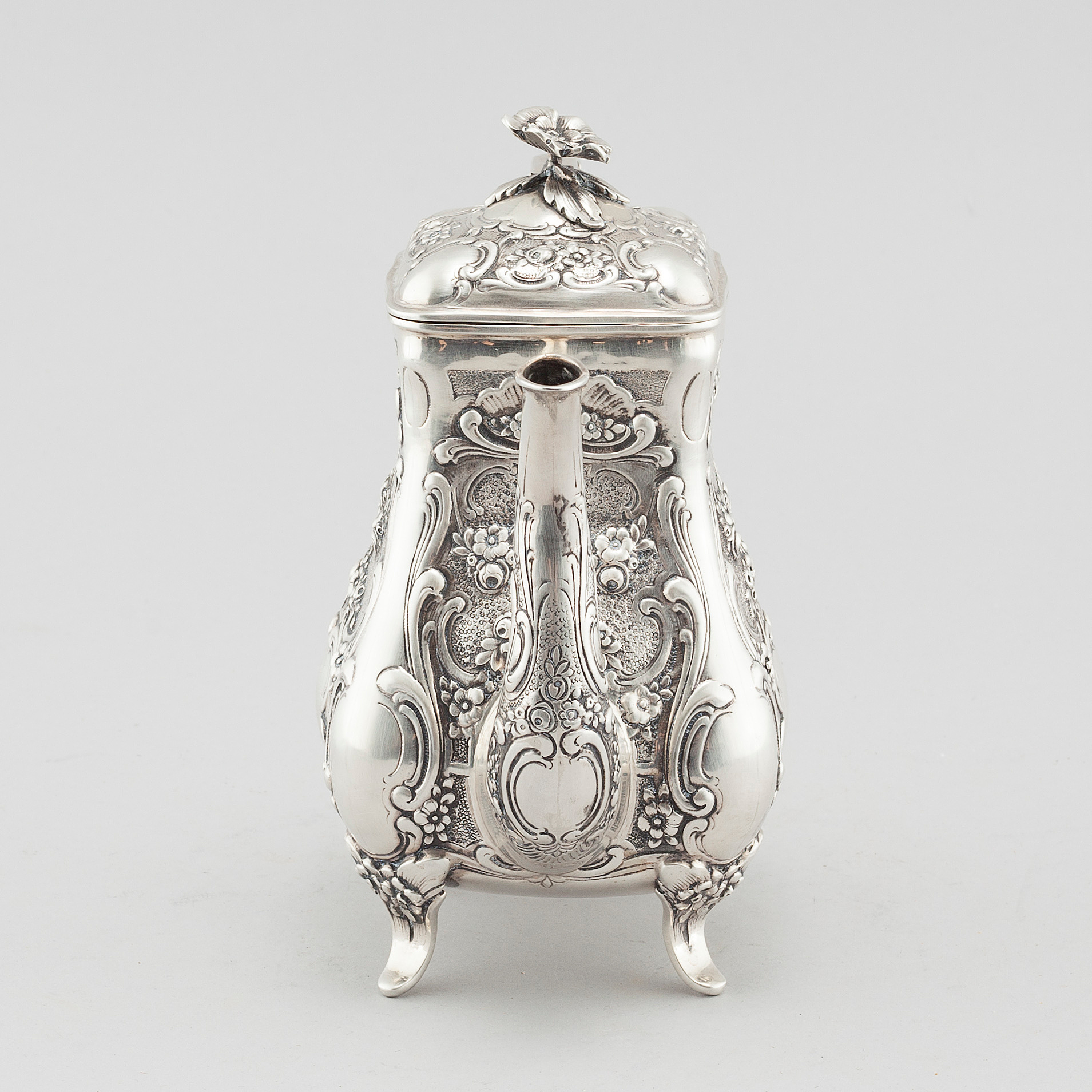 A 20th century silver coffee pot, Germany with swedish import markings