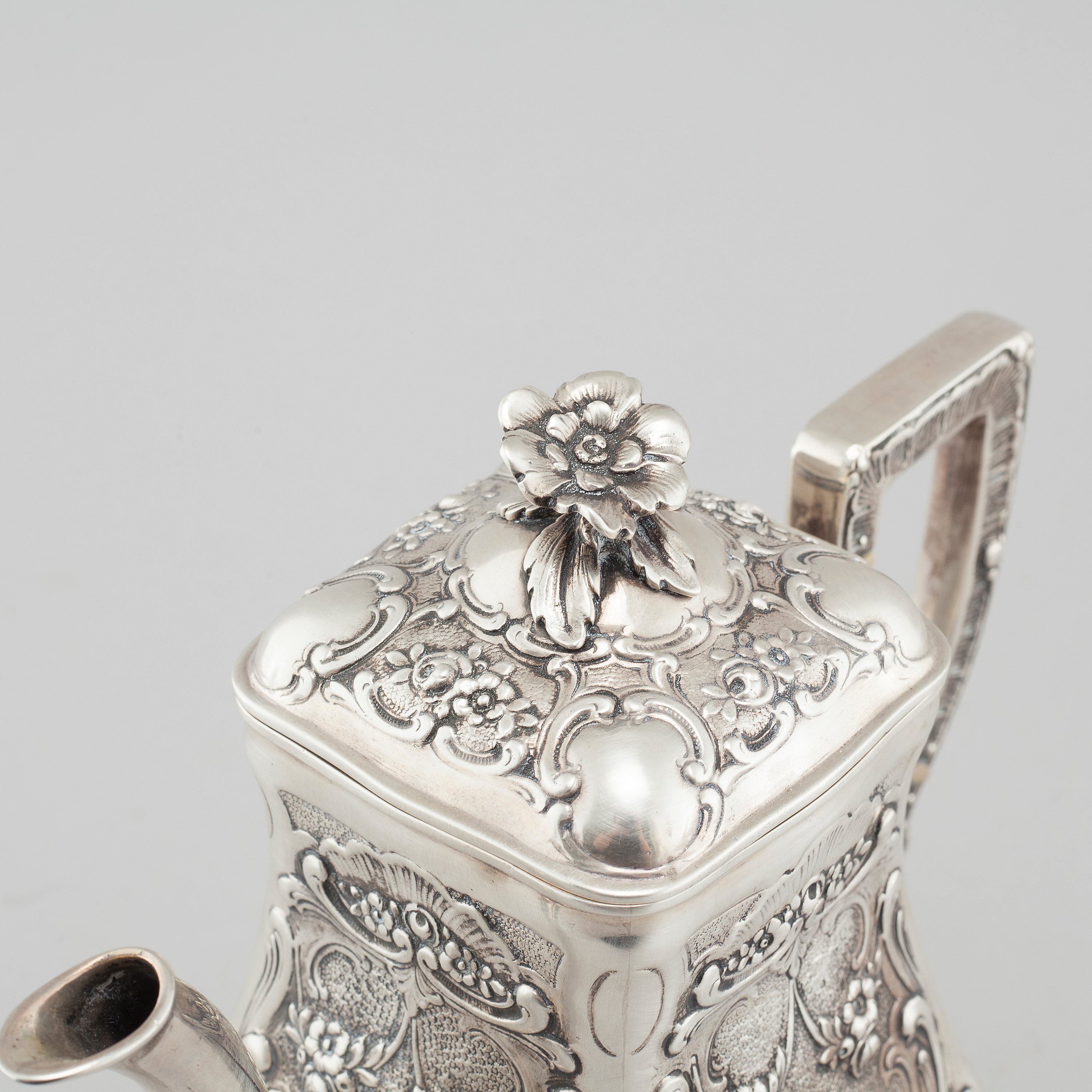 A 20th century silver coffee pot, Germany with swedish import markings