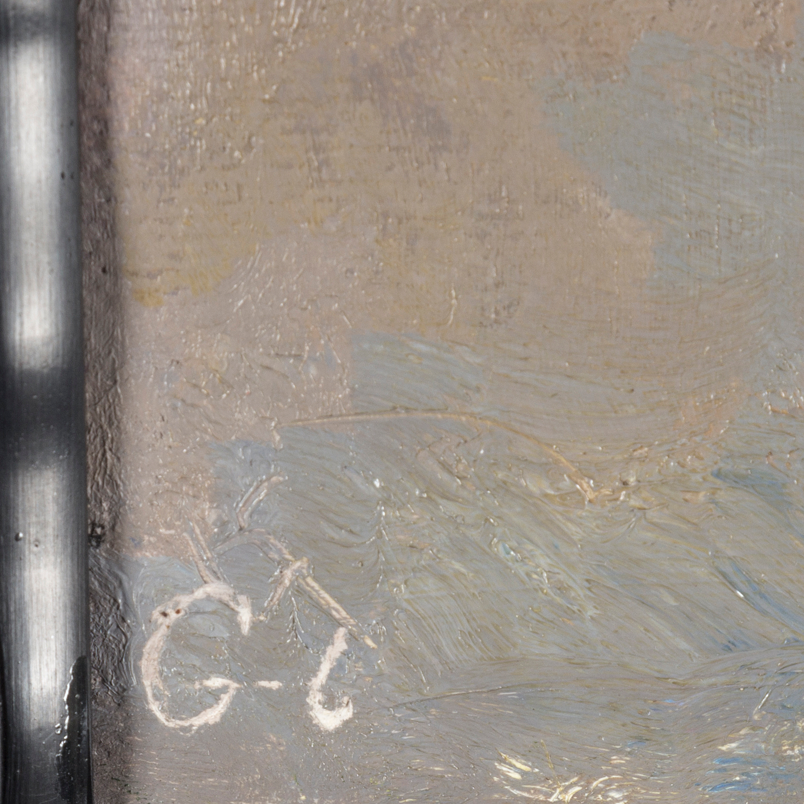 UNKNOWN ARTIST, oil on board, signed with monogram, 20th century ...