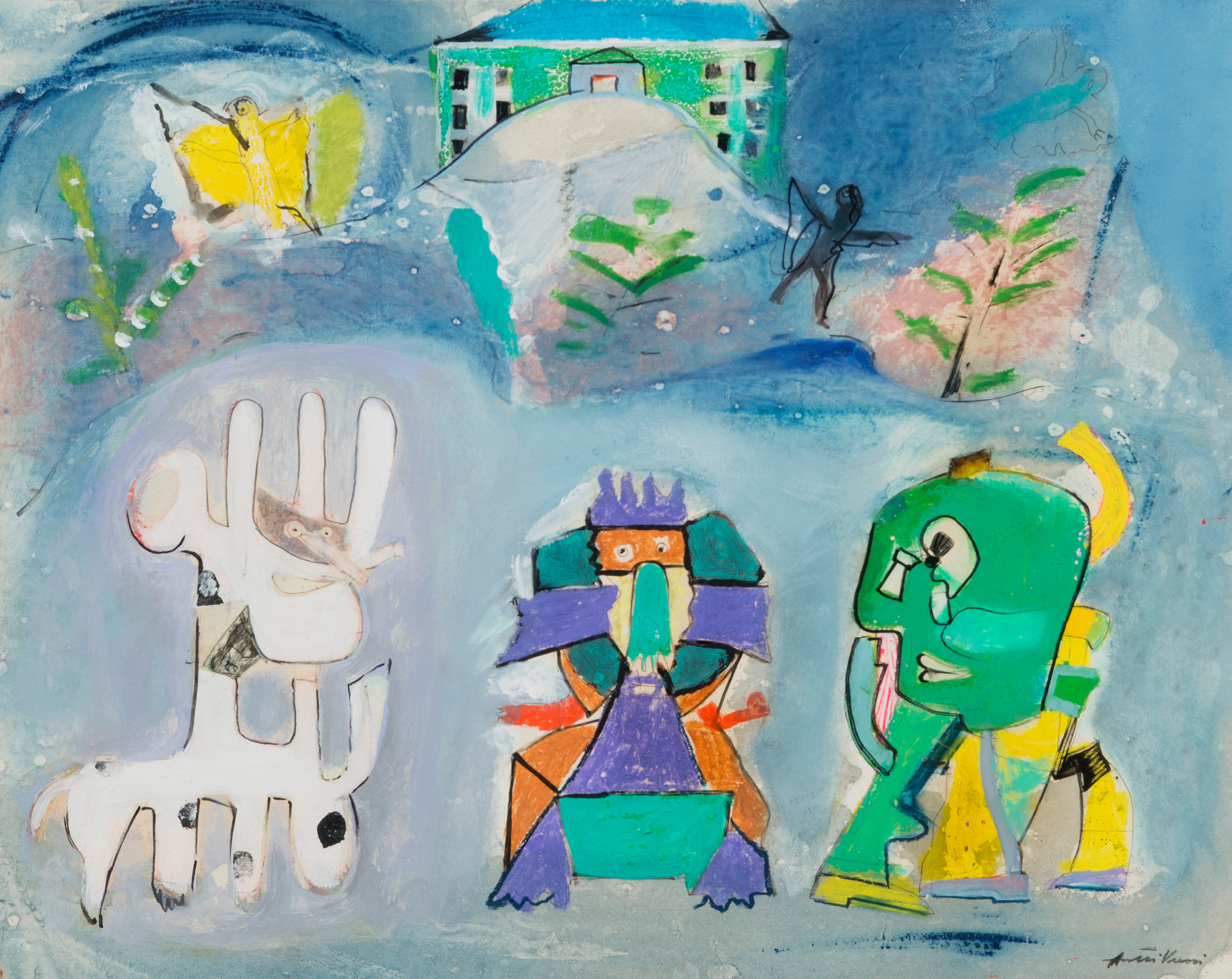 mixed media on board, signed. Bukowskis