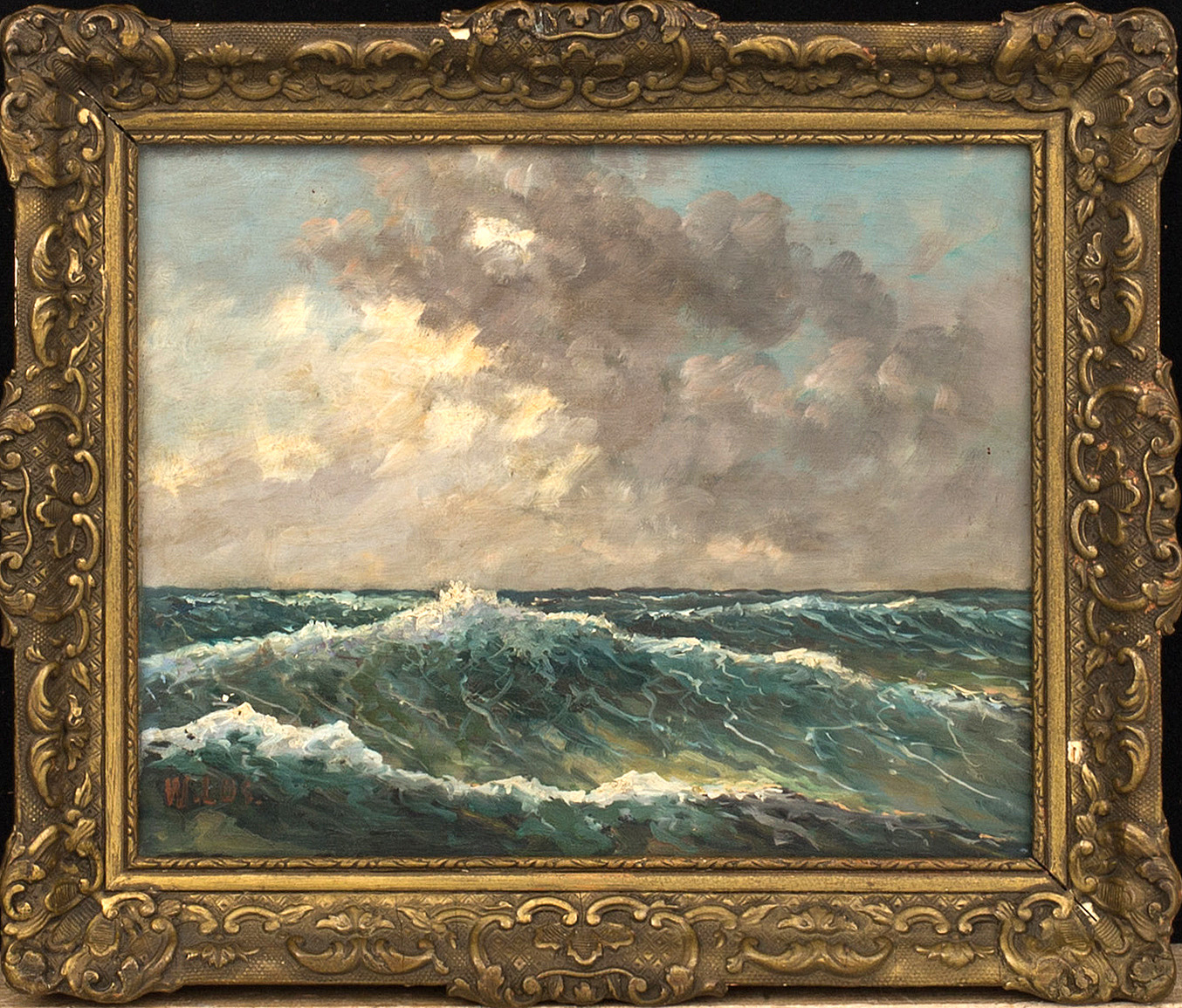 UNKNOWN ARTIST, OIL ON PANEL. SIGNED W.LOS. First half of half of 20th ...