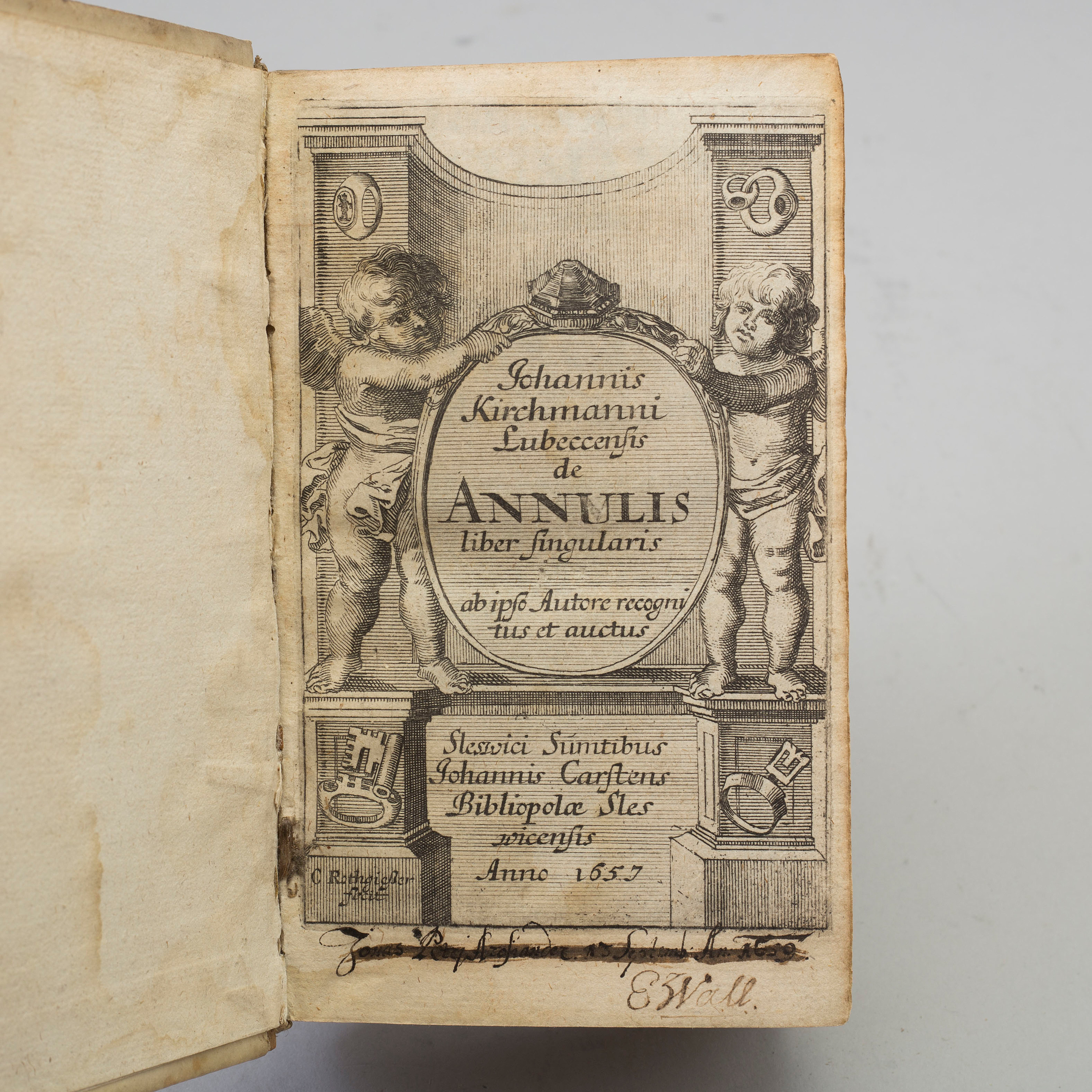 BOK, Om ringar, 1657. Johann Kirchmann. Bukowskis