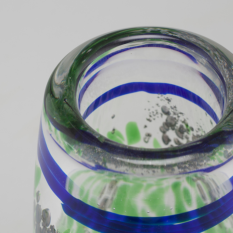 a glass vase, Skruf. Bukowskis