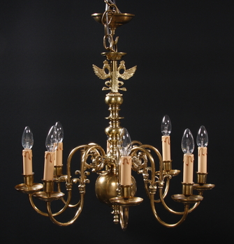 106215. LJUSKRONA, mässing. Barockstil. H 64.