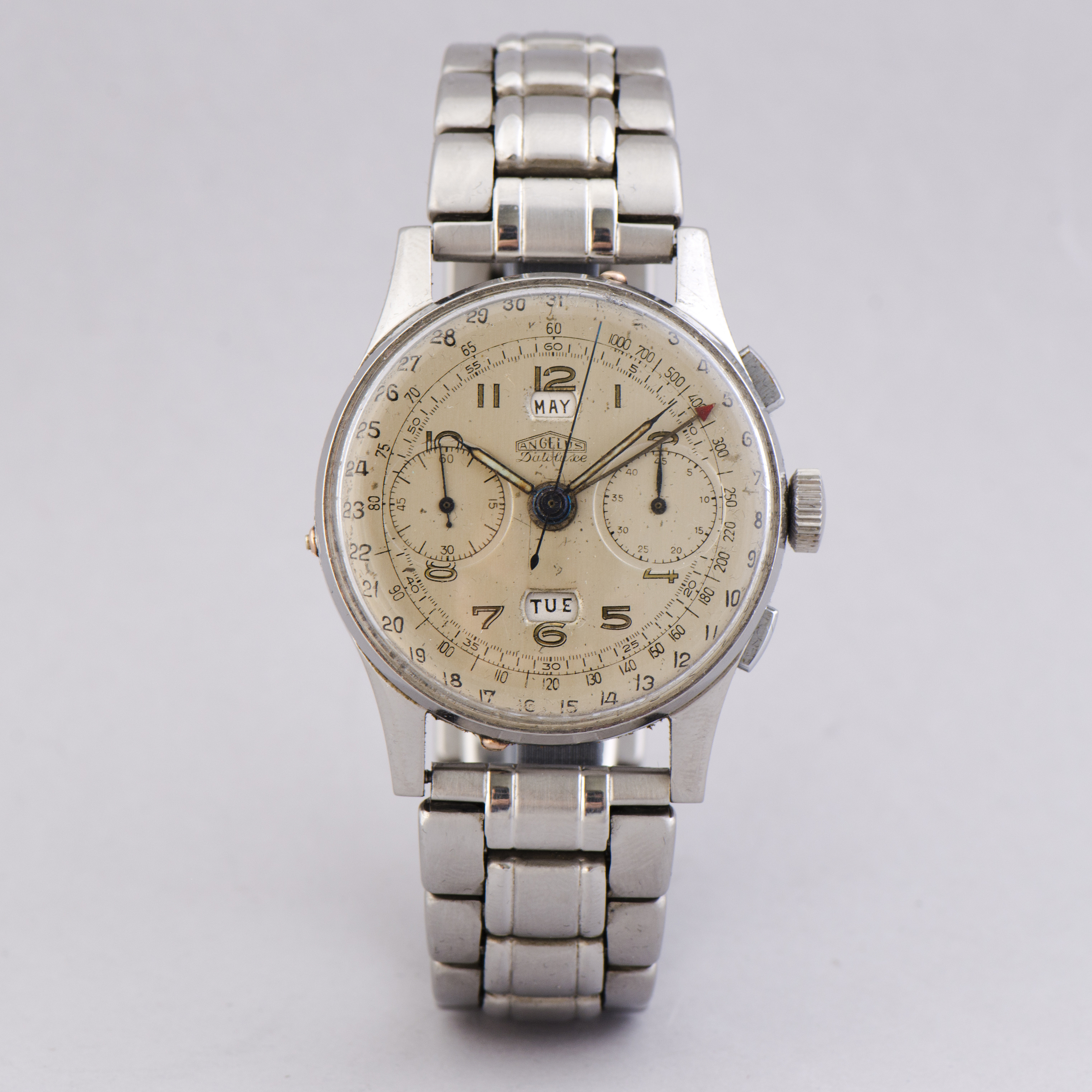 ANGELUS, chronograph, wristwatch, 38 mm, Bukowskis