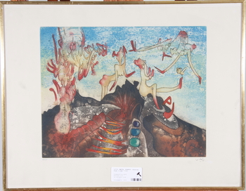 10739. MATTA, ROBERTO. Etsning. Sign o numr 7100.