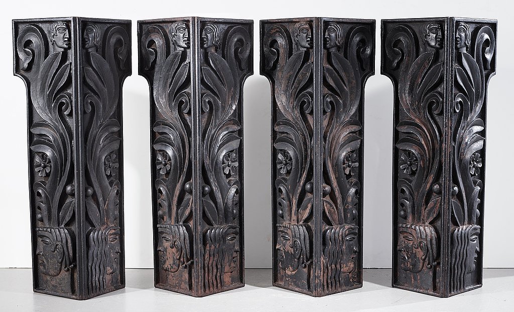 Anna Petrus, four cast iron reliefs, Näfveqvarn, Sweden, pieces of a table designed for the Metropolitan exhibition in New York 1927.