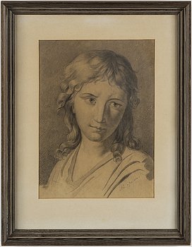 AMALIA LINDEGREN, drawing, signed and dated juli 1842. Bukowskis