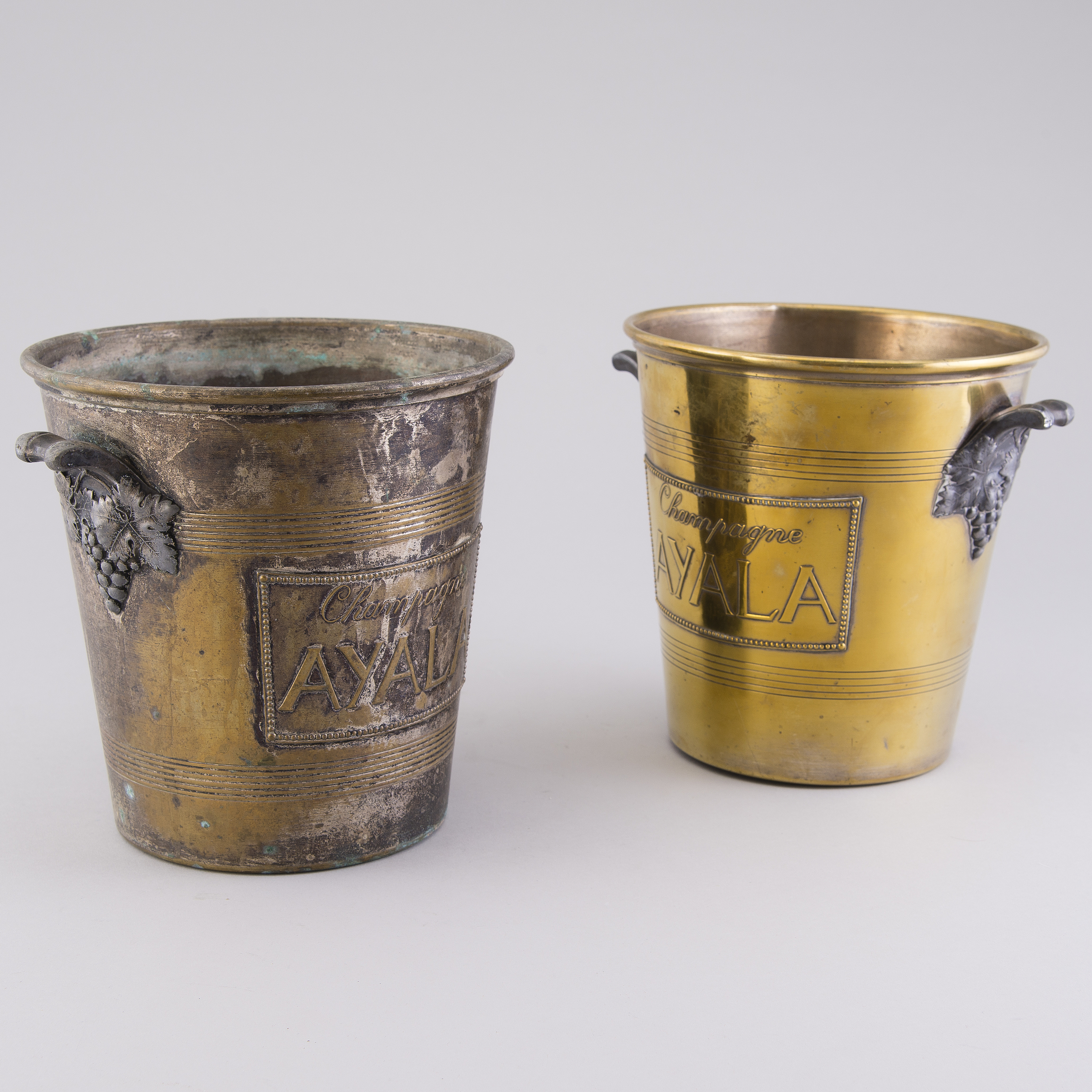 Two champagne cooler buckets for 'Ayala', Argit, Paris, first and