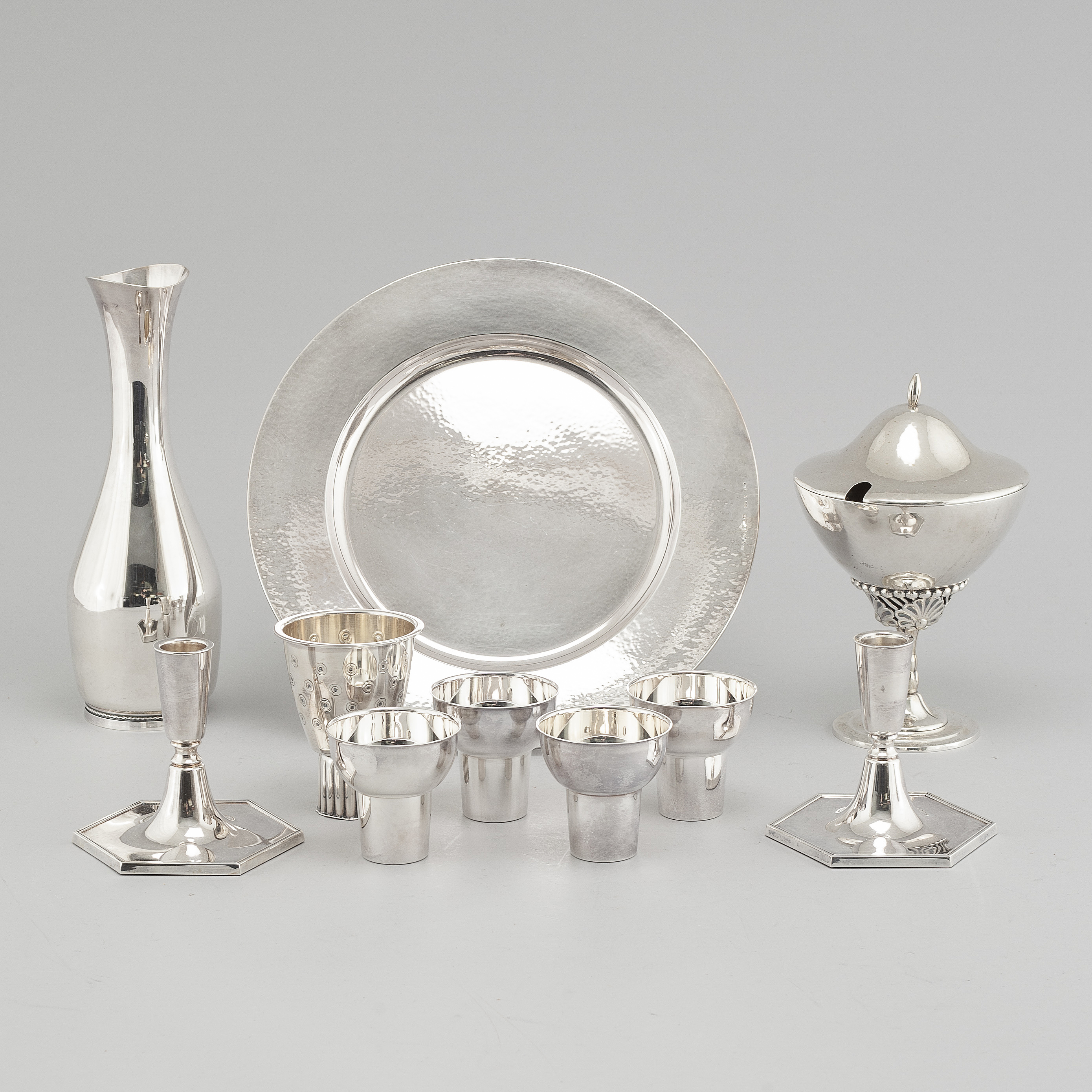 A set of mid 20th century silver table ware. Swedish made. Bukowskis