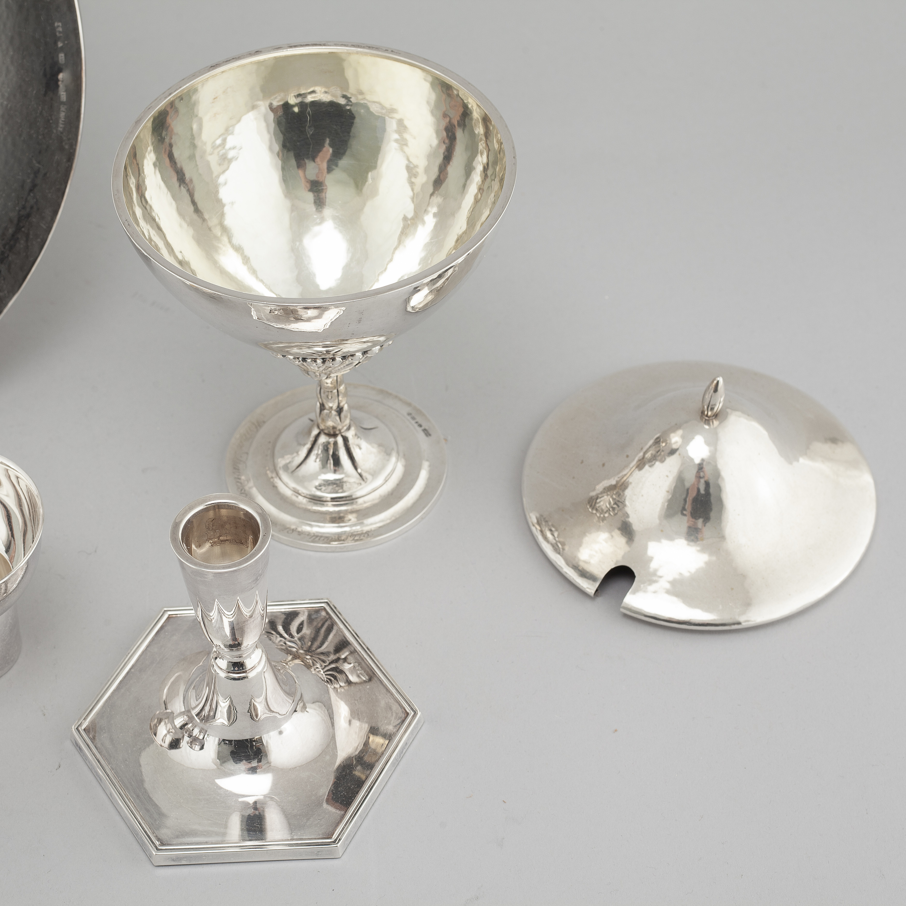 A set of mid 20th century silver table ware. Swedish made. Bukowskis