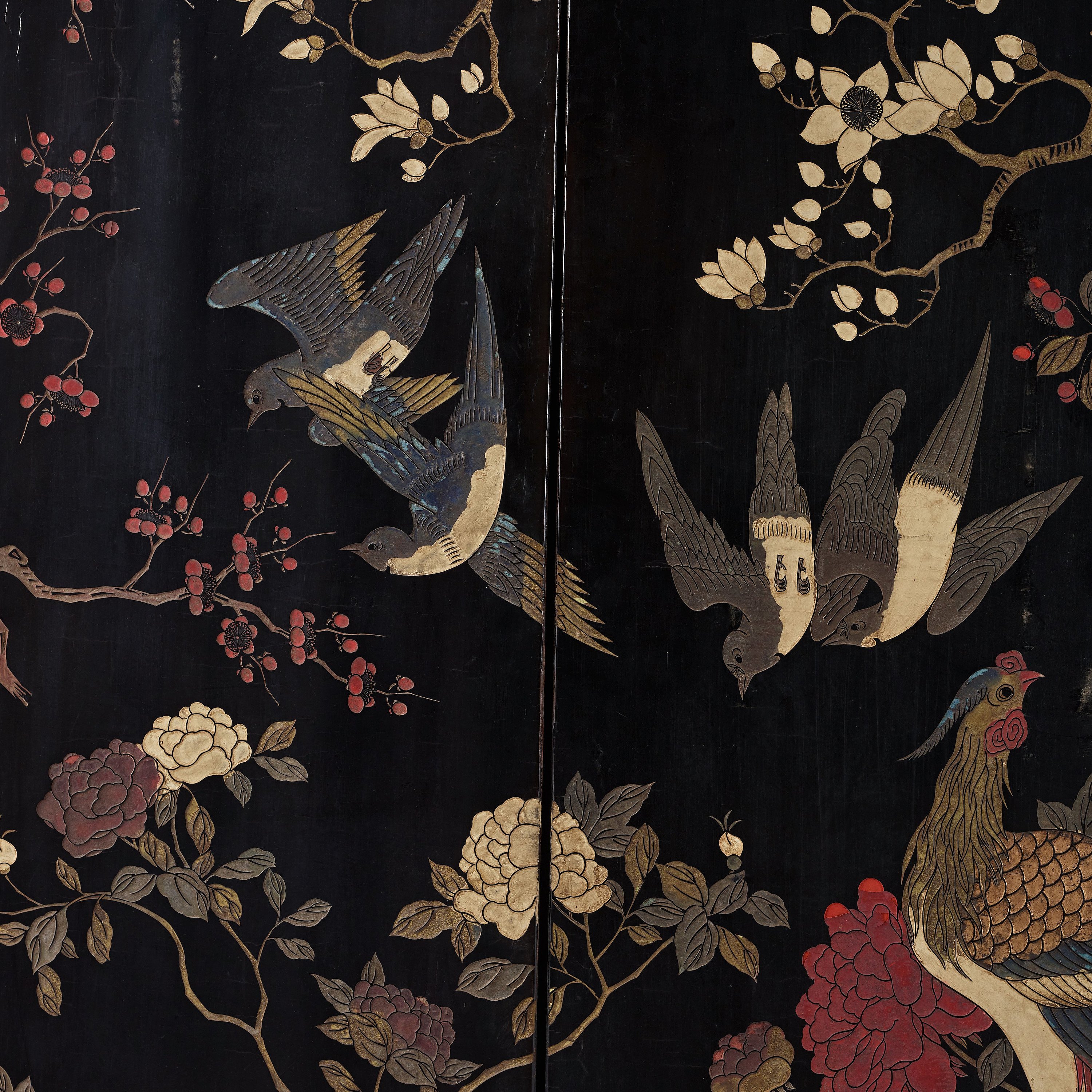 A six leaf coromandel lacquer screen, Qing dynasty (16441912). Bukowskis