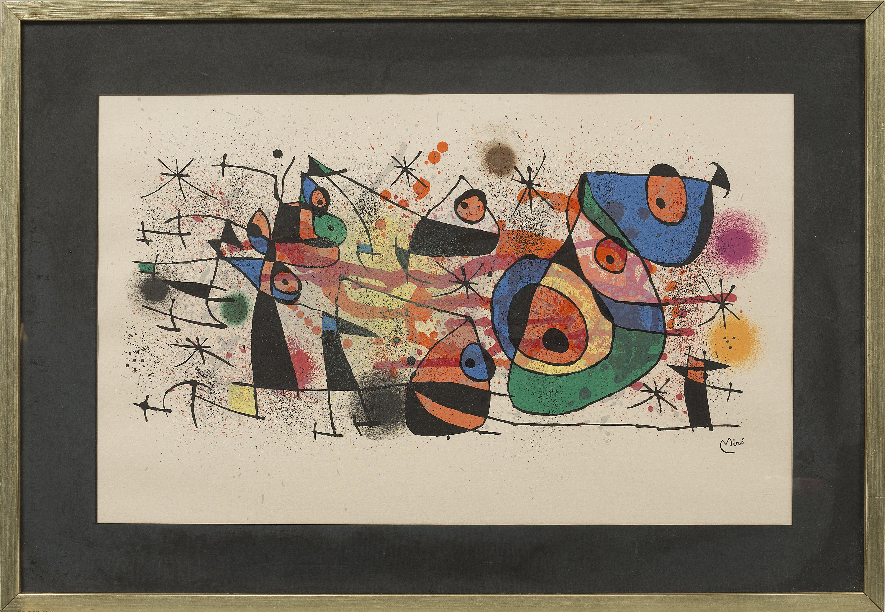 JOAN MIRÓ, efter, färglitografi, 1974, tryckt signatur, utgiven av