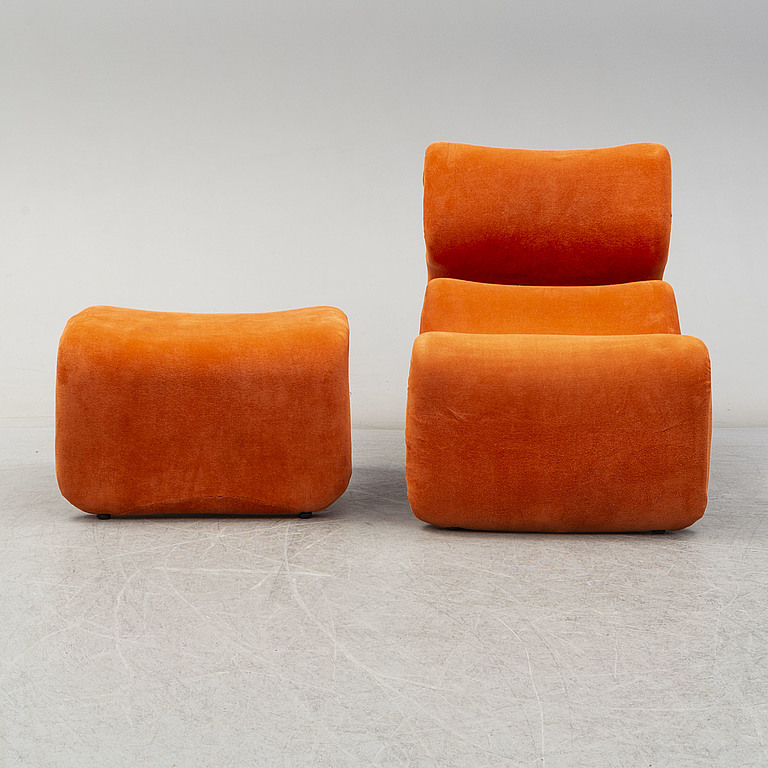 A lounge chair with ottoman, 'Etcetera', Jan Ekselius, J. O. Carlsson