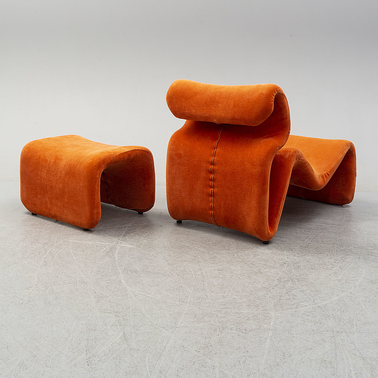 A lounge chair with ottoman, 'Etcetera', Jan Ekselius, J. O. Carlsson