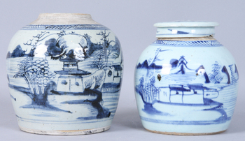 111977. BOJANER, 2 st, porslin, Kina, 1800-tal.