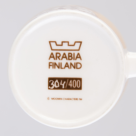 Moomin-mug, porcelain, 'fazer café', moomin characters, arabia 2004, numbered 304/400.