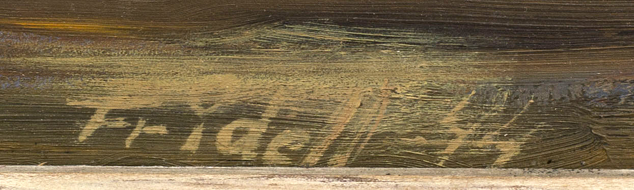 UNKNOWN ARTIST, oil on board, signed Fridell, dated -44. - Bukowskis