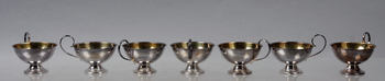 112445. PUNSCHKOPPAR, 7 st, silver, Göteborg, 1960-70-tal.