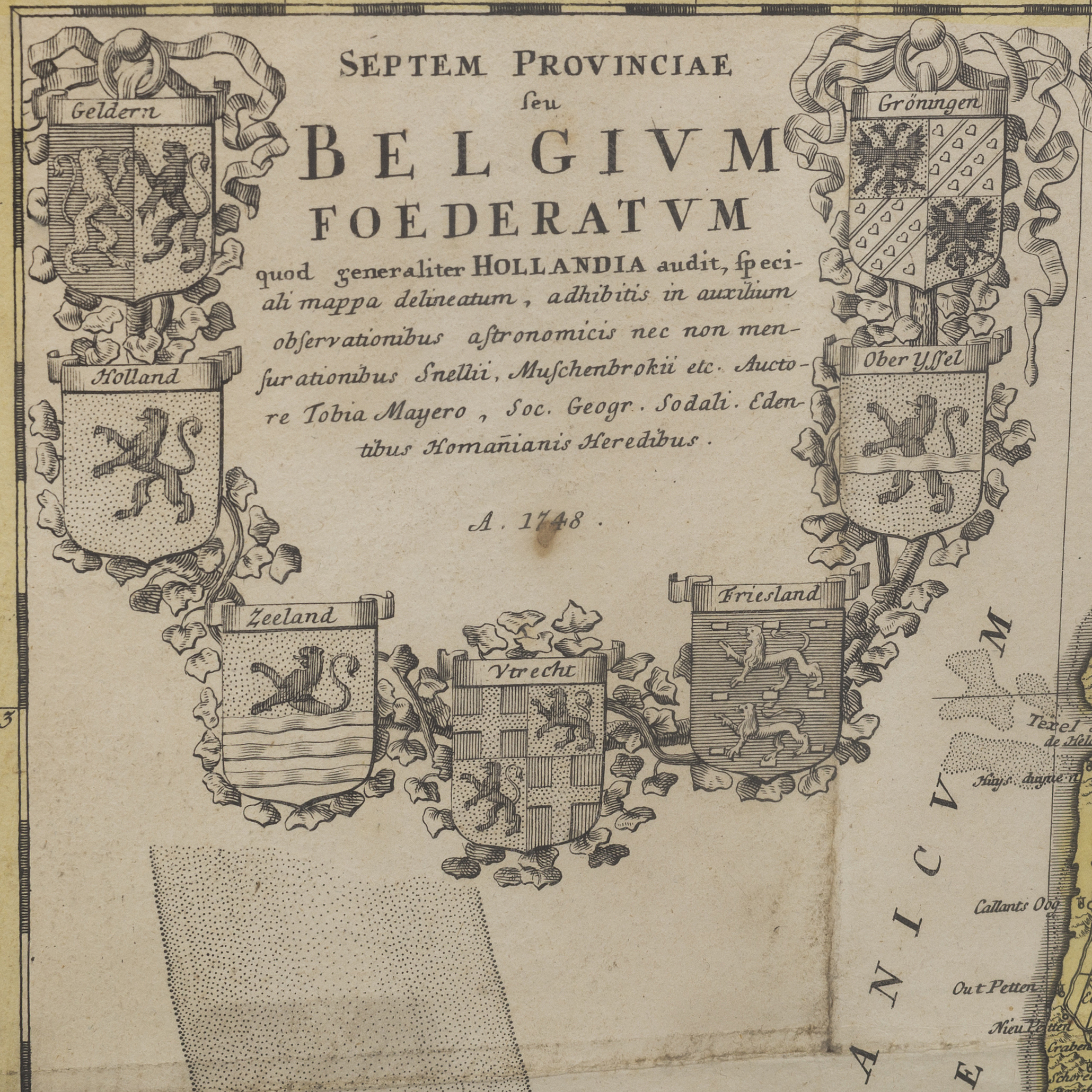 MAP HOMANIANUM HEREDIBUS, 'Septem Provinciae seu Belgium Foederatum