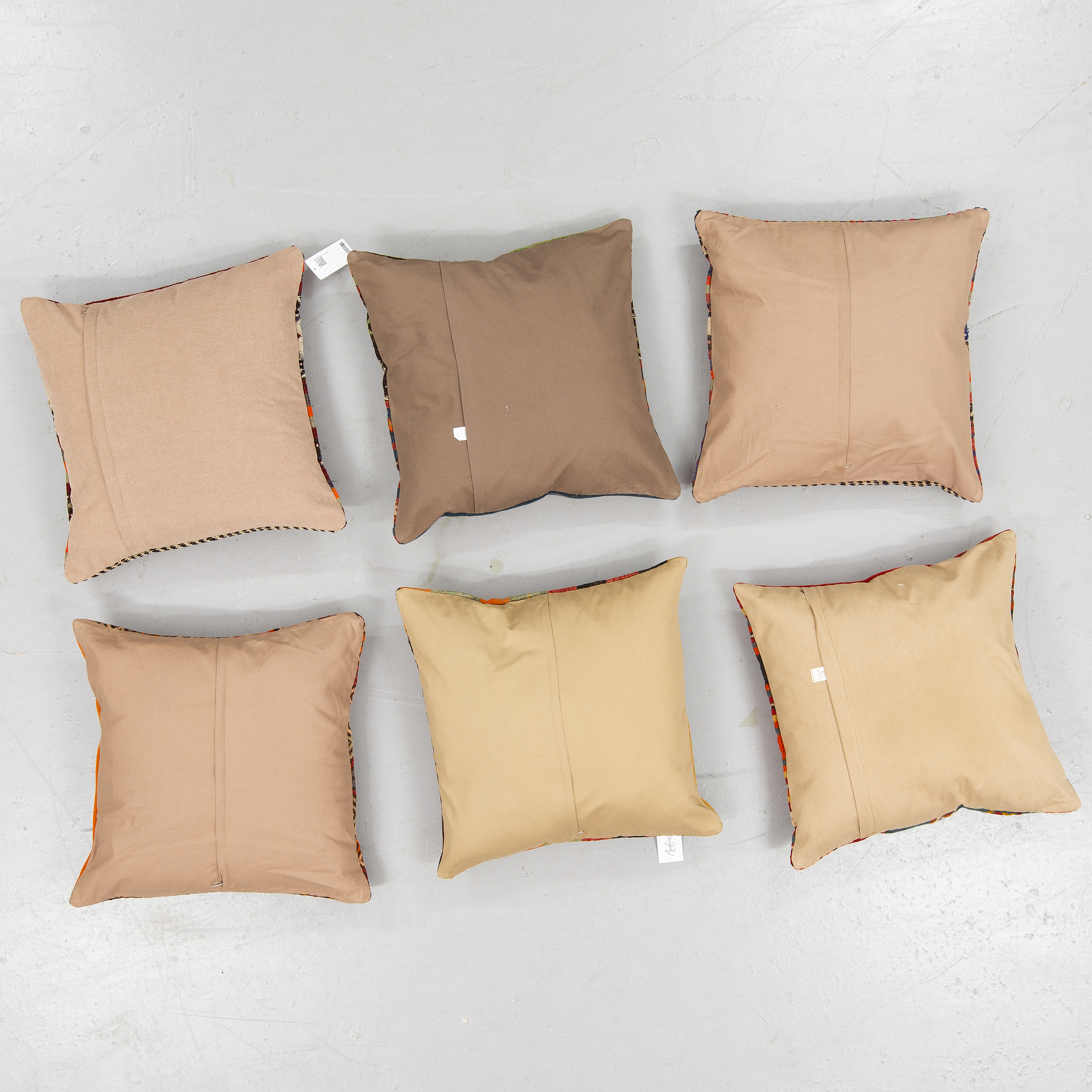 Six kilim cushions, 60 x 60 cm. Bukowskis