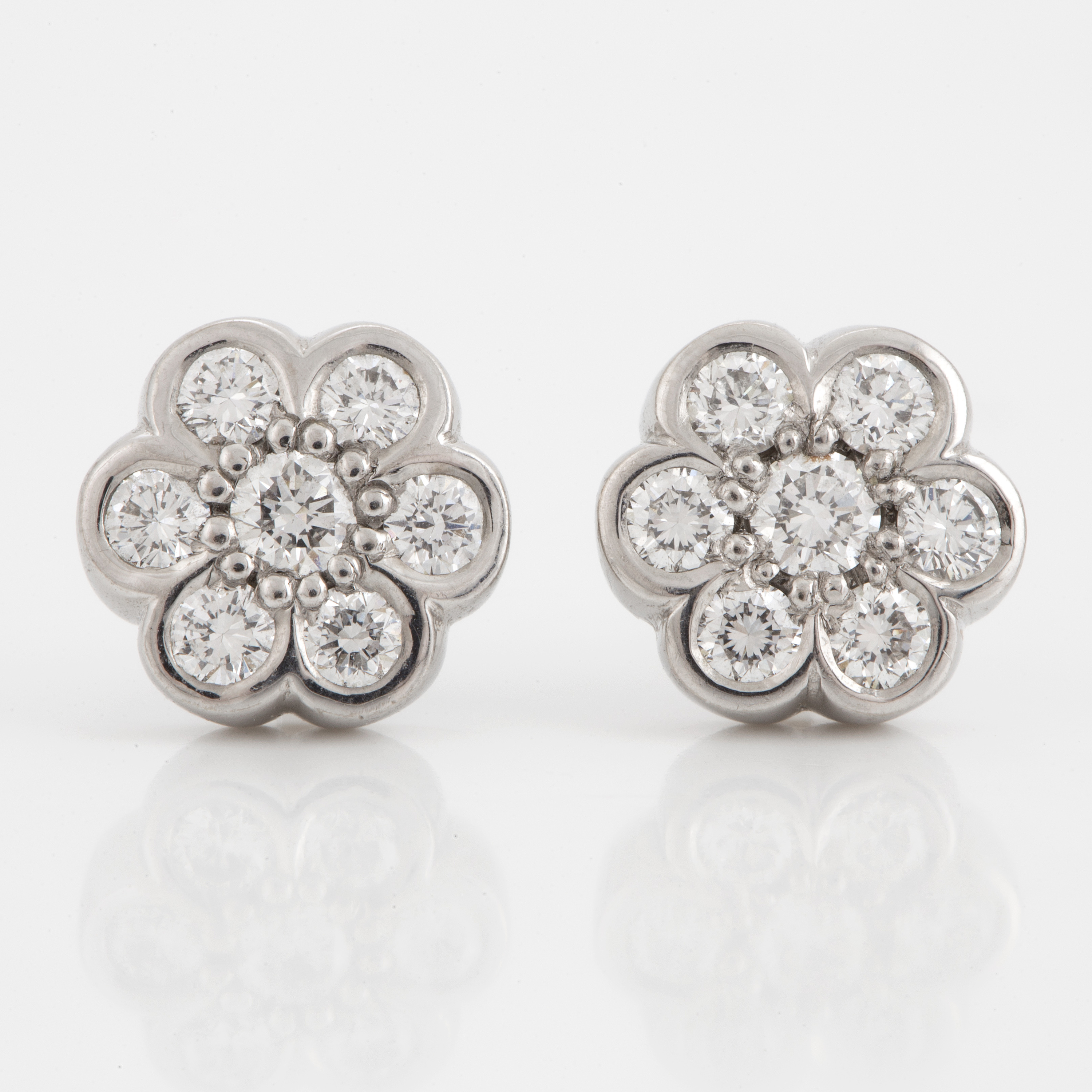 A Gaudy brilliant-cut diamond earrings. - Bukowskis