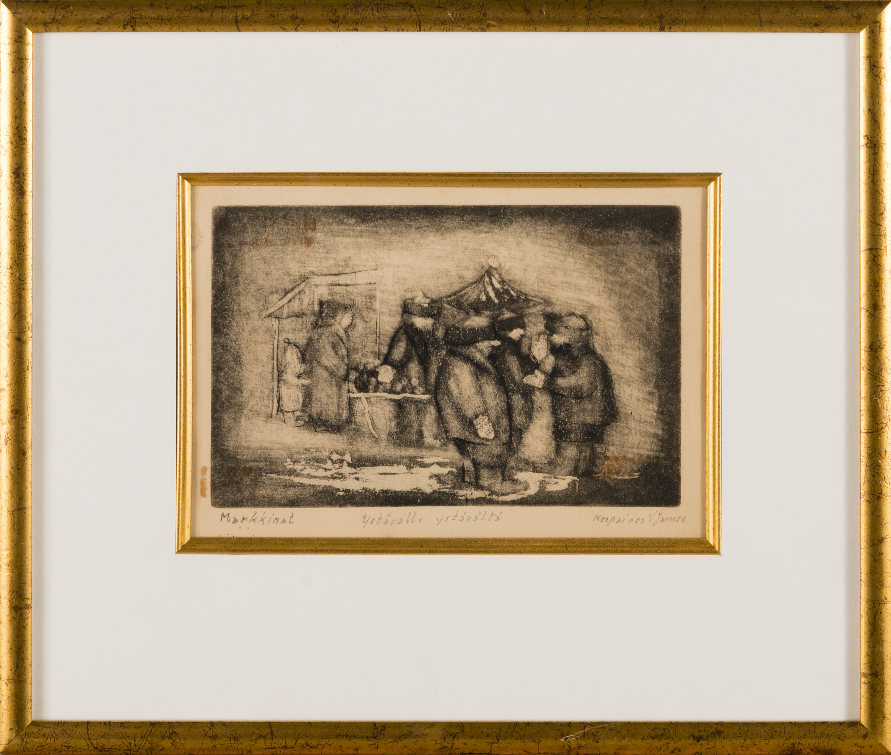 VIKTOR JANSSON, etsaus, koepainos, signeerattu V. Jansson. Bukowskis