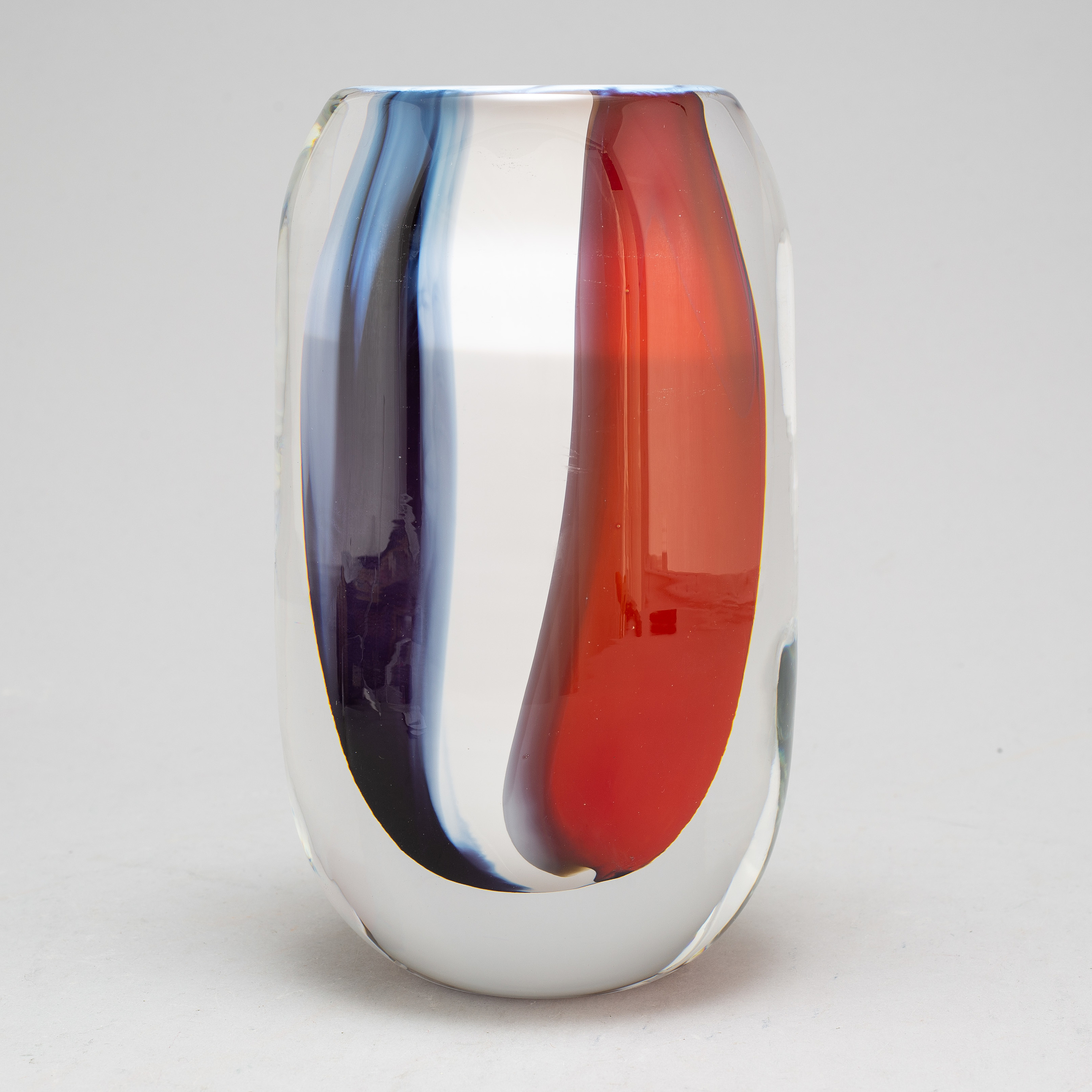 A glass vase by Mats Johansson, Målerås, signed and numbered 11/99