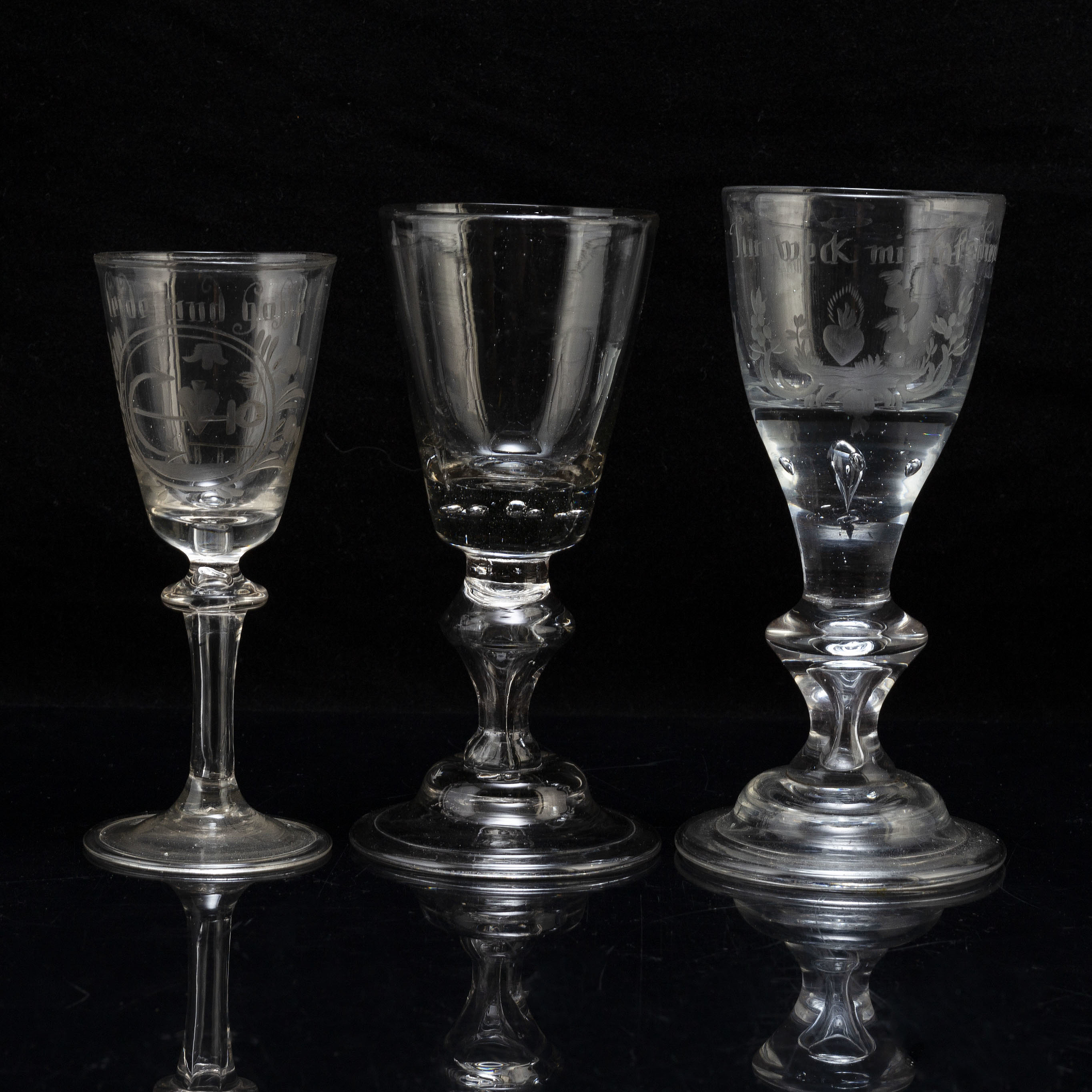 Three German 18th Century glasses. Bukowskis
