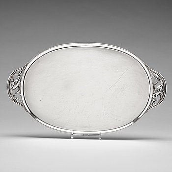 127. Georg Jensen, a sterling silver "Blossom" tray, Copenhagen 1920-30's, design nr 2E.