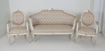 115431. SALONGSMÖBLEMANG, 3 delar, gustaviansk stil, 1900-tal.