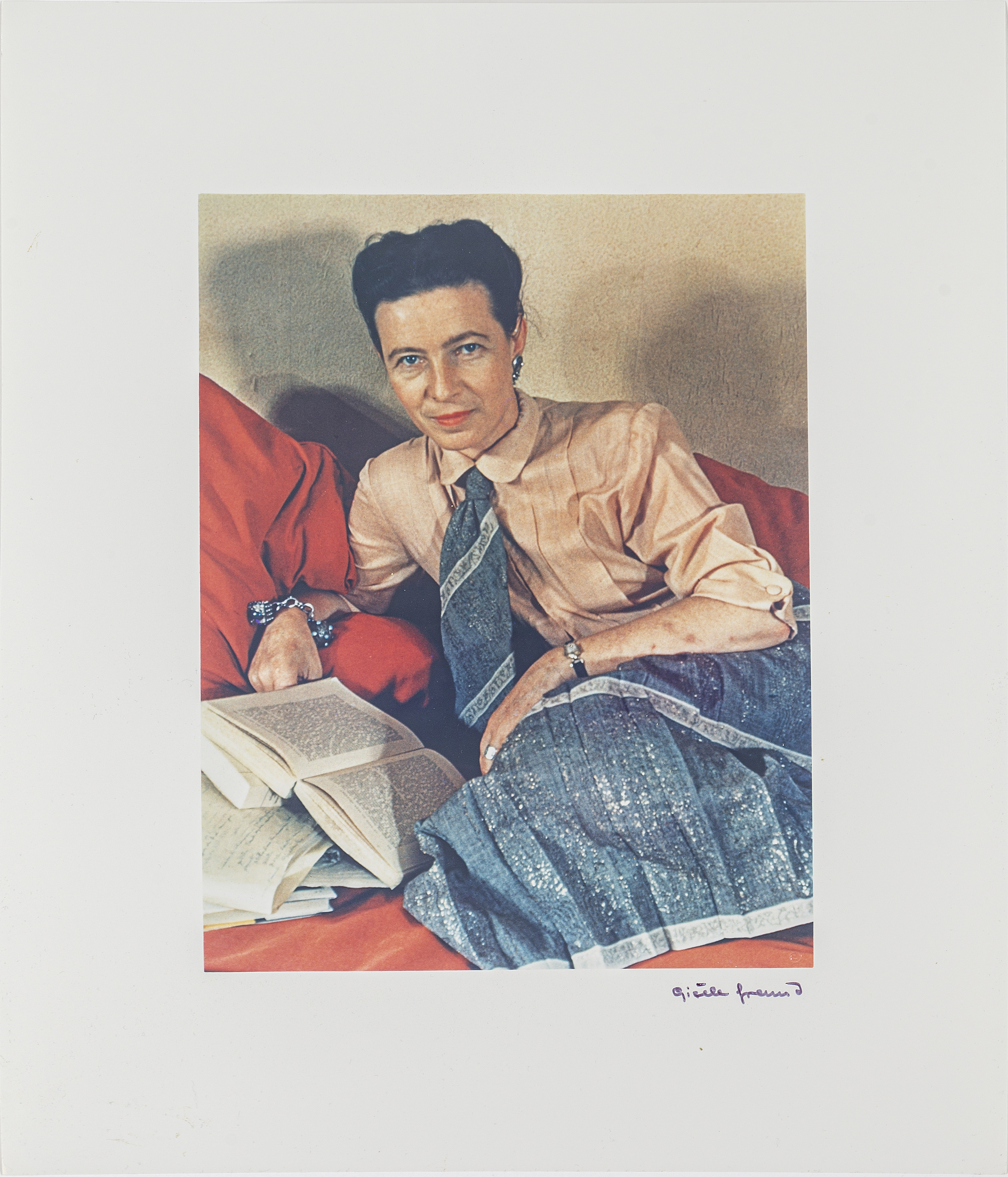 GISÈLE FREUND, fotografi signerat och stämplat, porträtt av Simone de ...