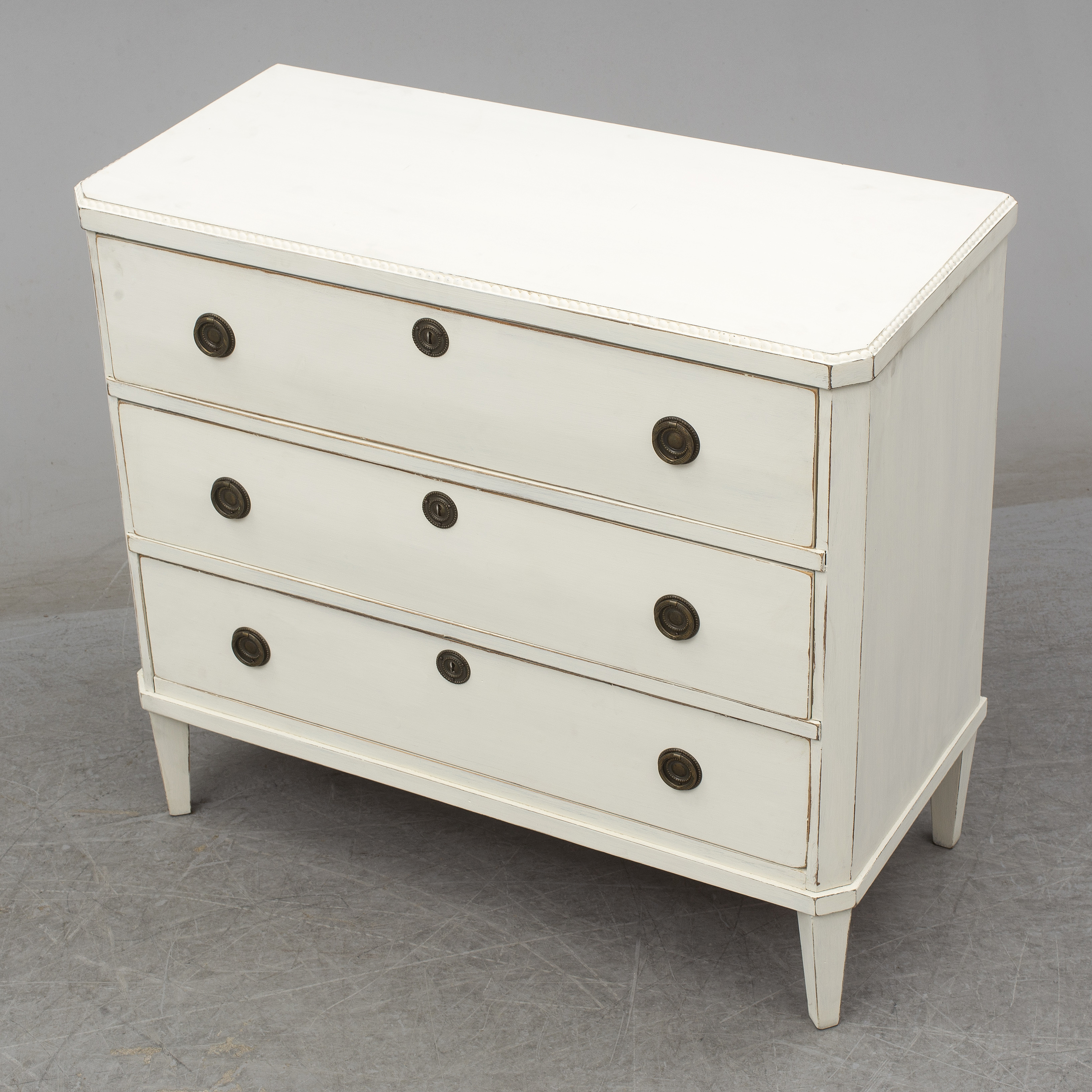 A Painted Pine Gustavian Style Chest Of Drawers Early 20th