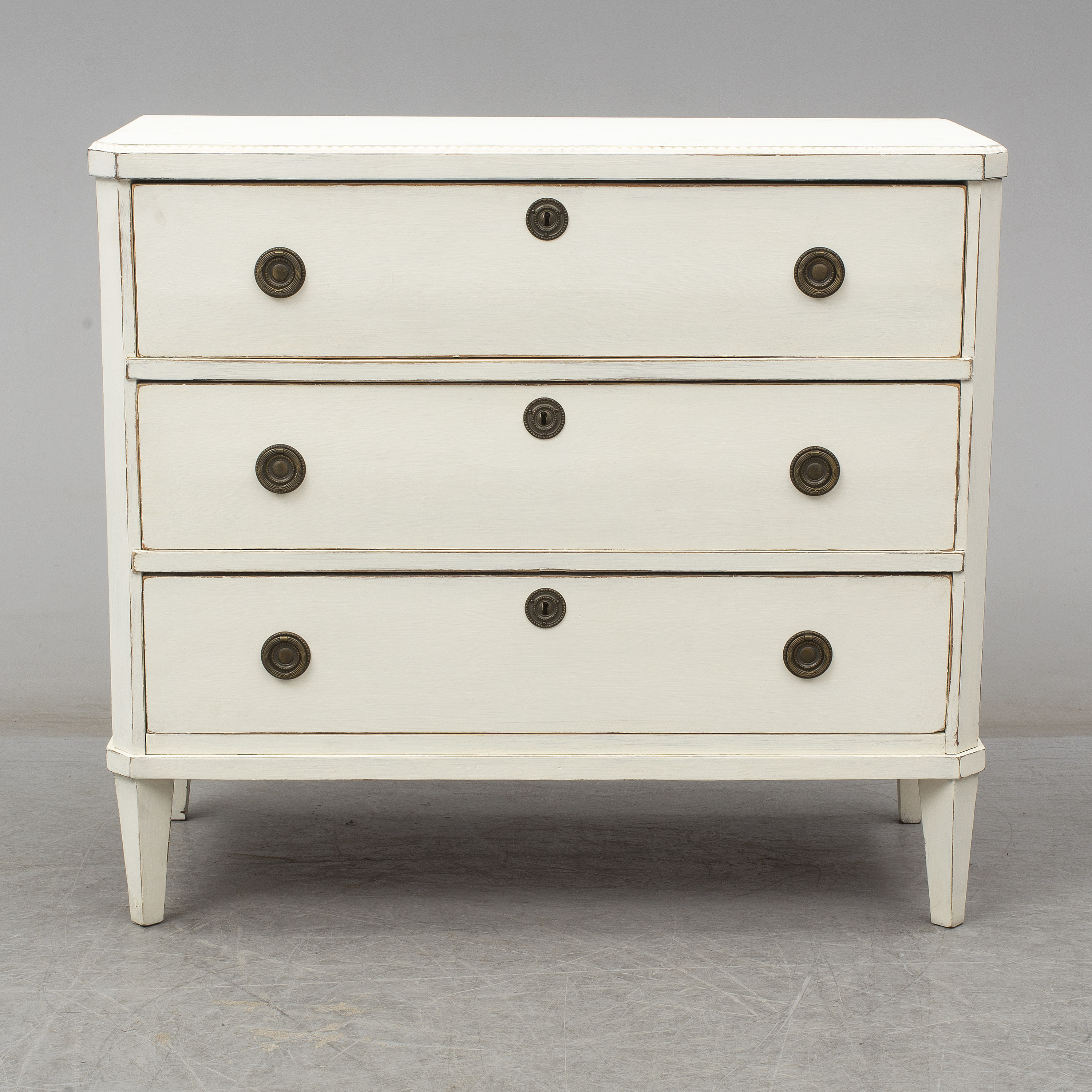 A Painted Pine Gustavian Style Chest Of Drawers Early 20th