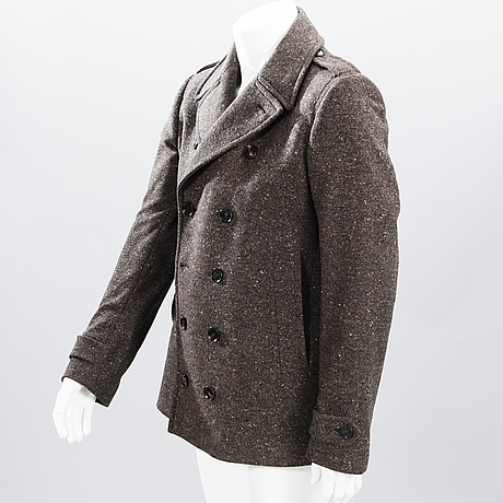 double breasted tweed coat