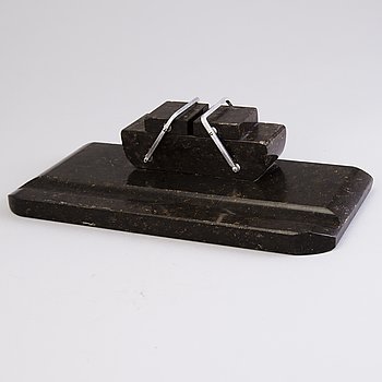 INKSTAND, possibly granite, first half of 20th century.