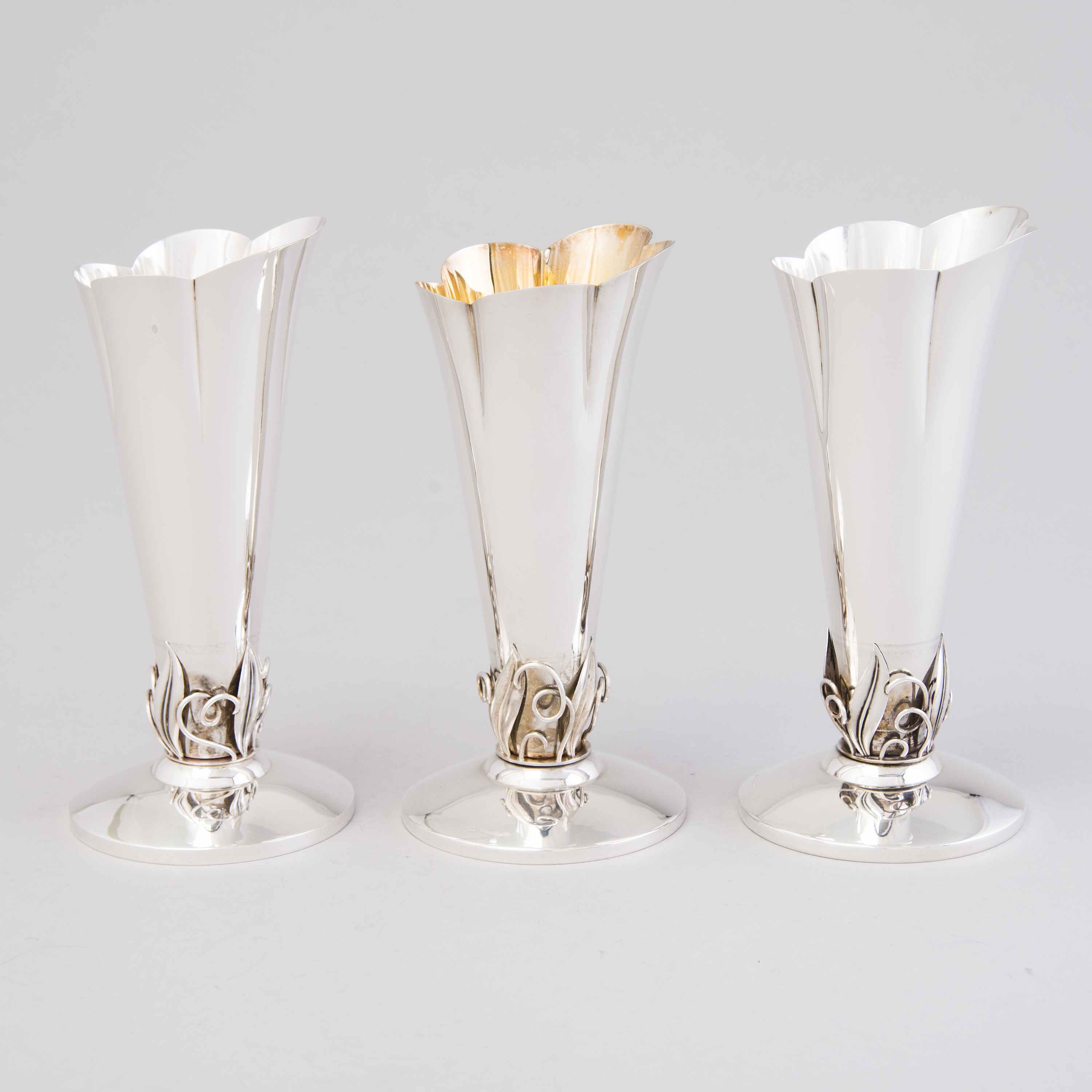 A Set of Six Silver Vases, marks of Auran Kultaseppä, Turku 195262